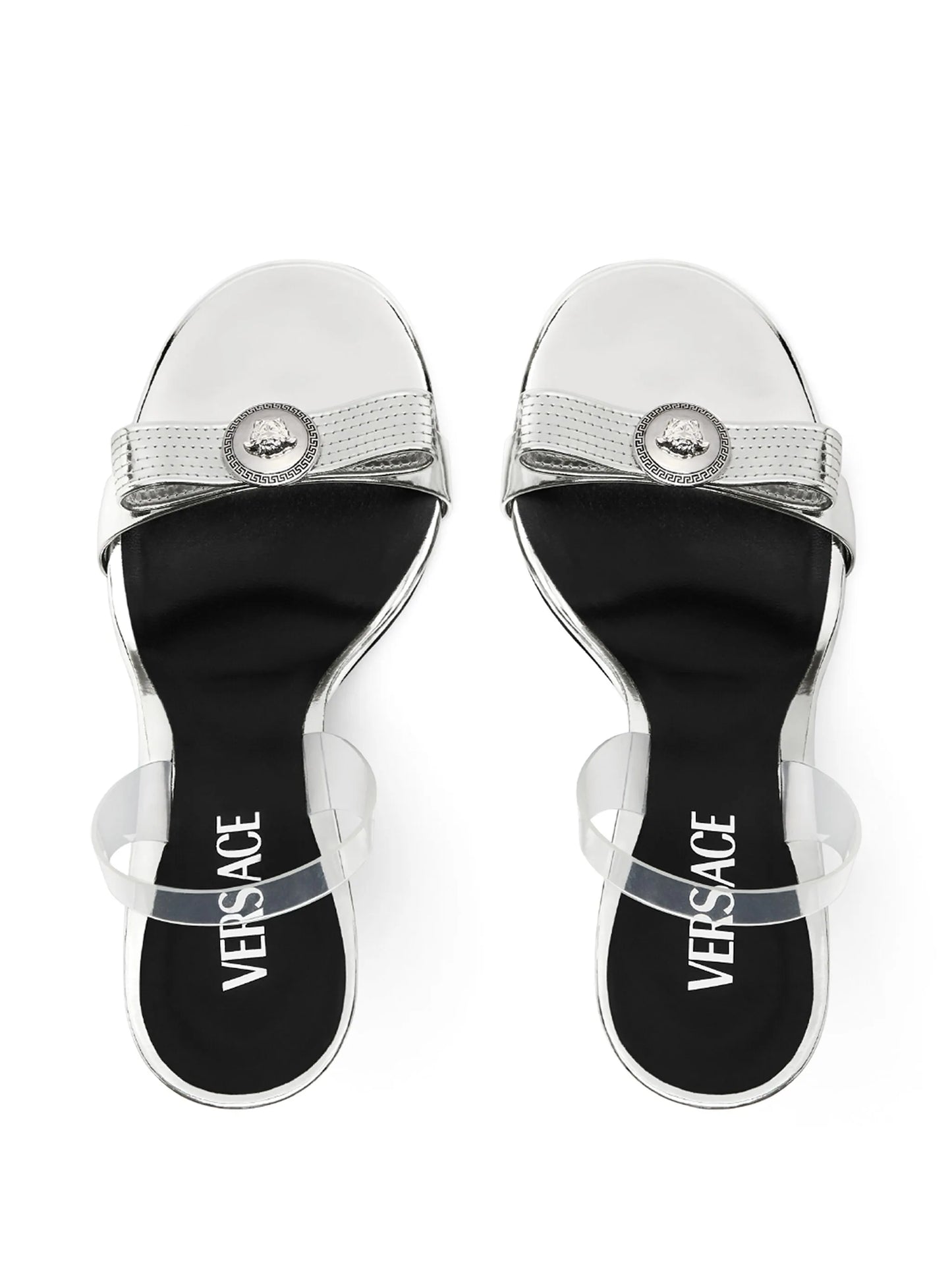 Gianni Ribbon 110mm metallic sandals