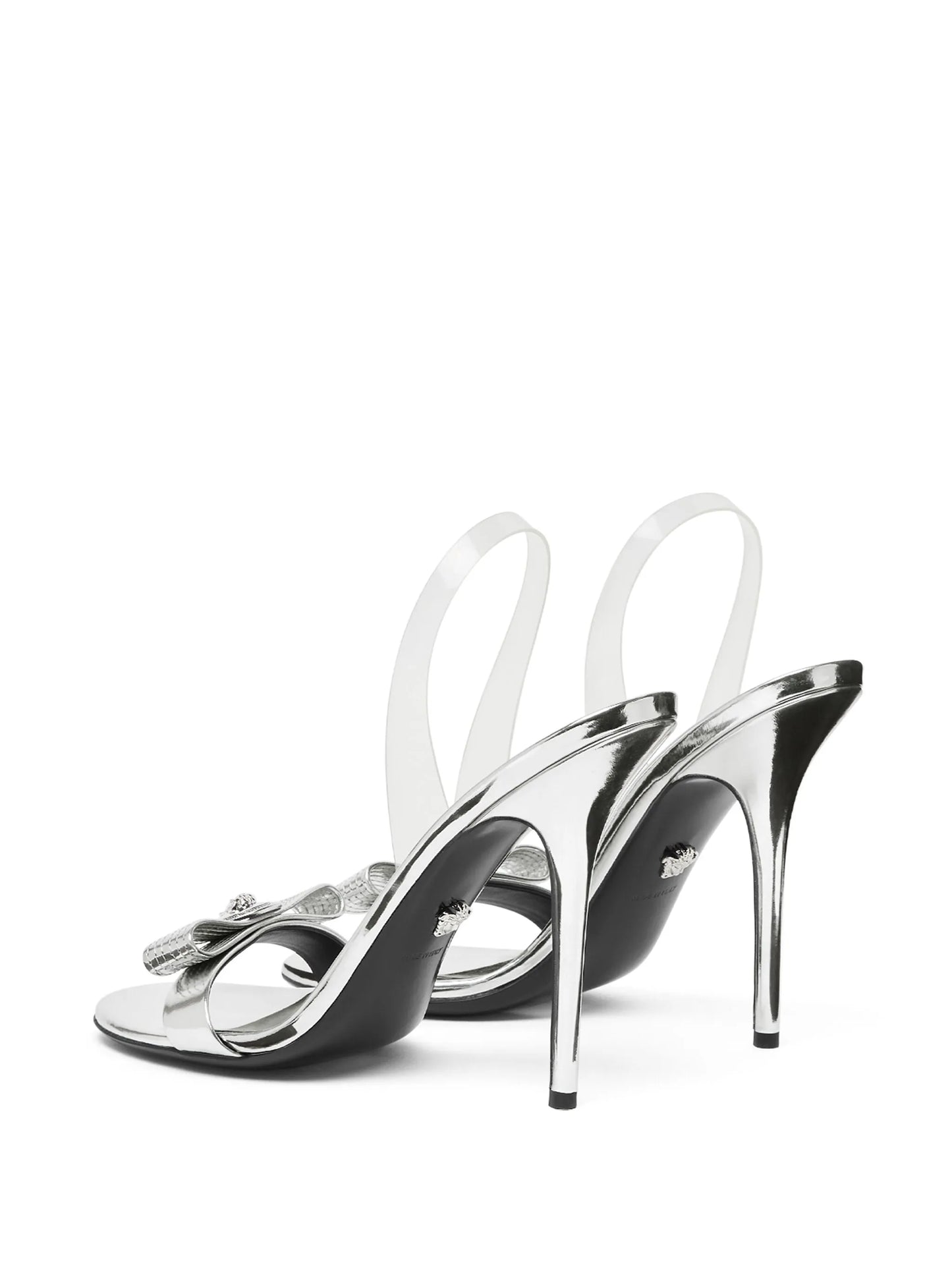 Gianni Ribbon 110mm metallic sandals