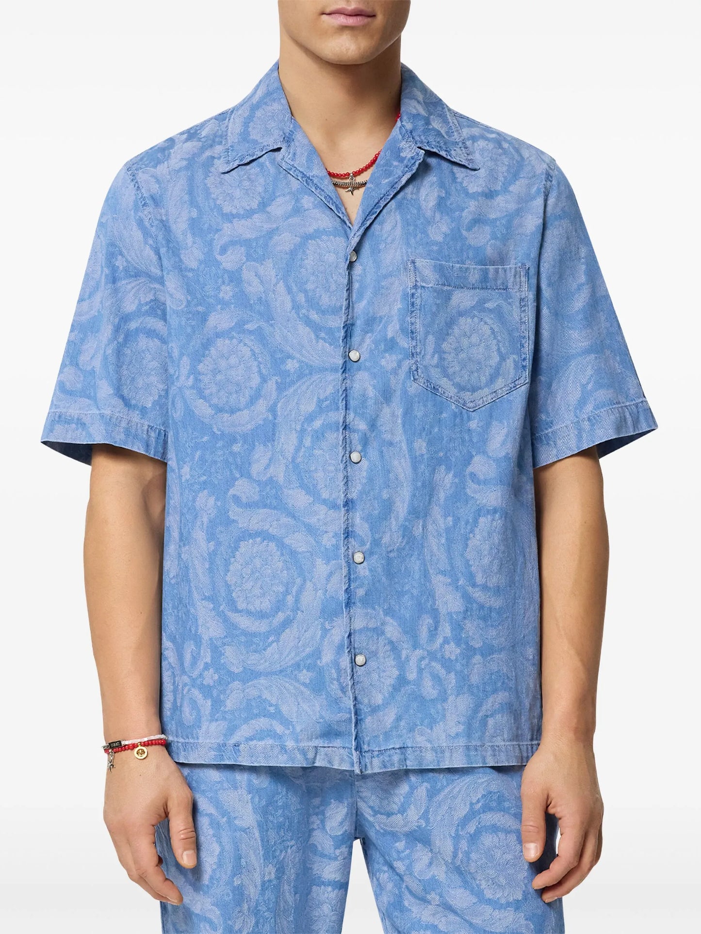 Barocco chambray denim shirt
