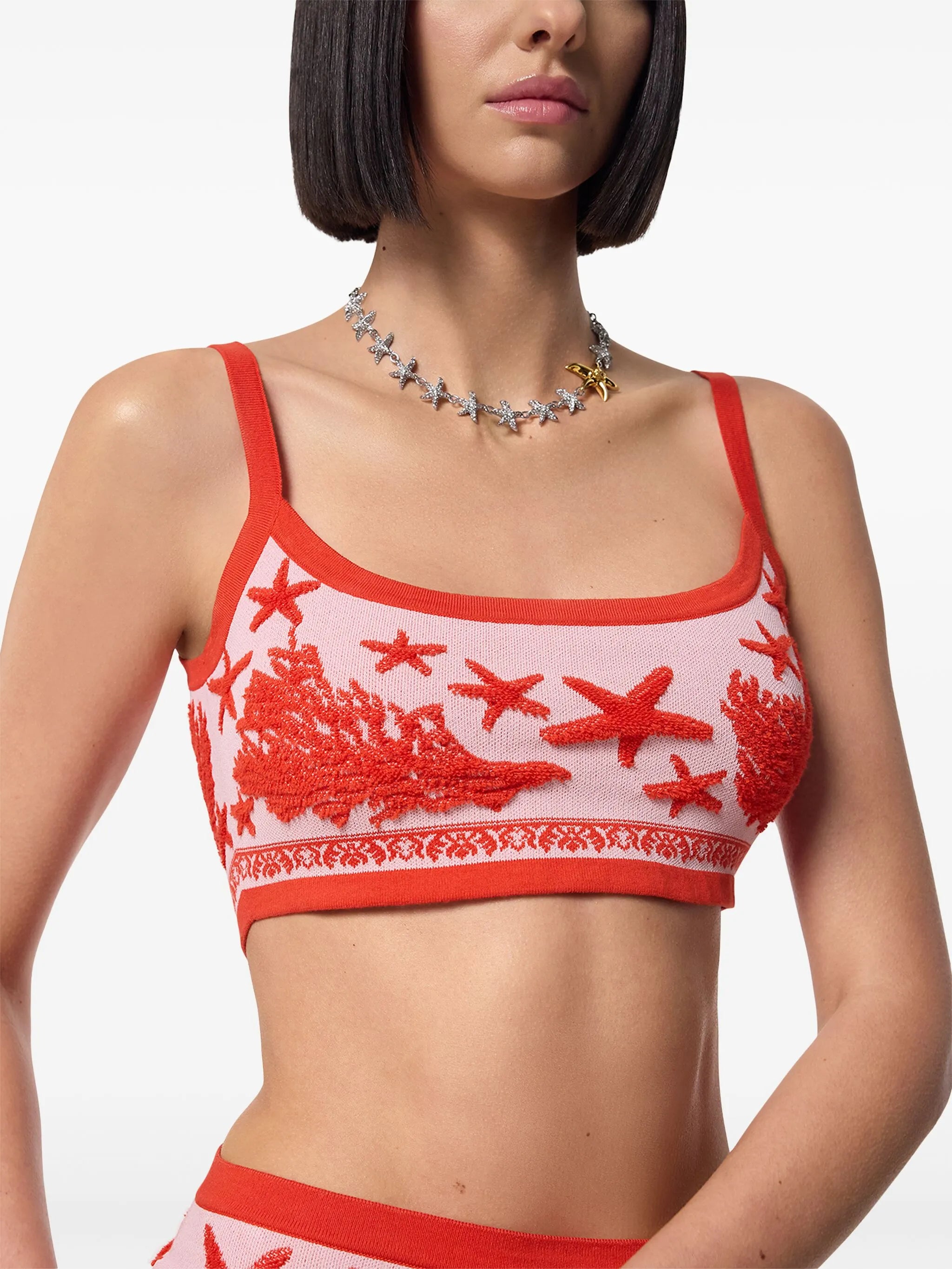 Barocco Sea knitted crop top
