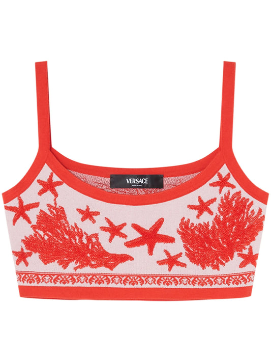 Barocco Sea knitted crop top