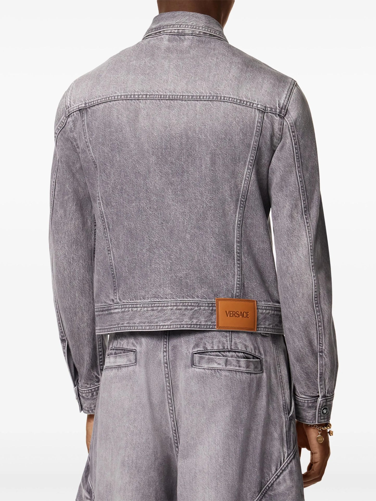 Medusa Head-buttons denim jacket