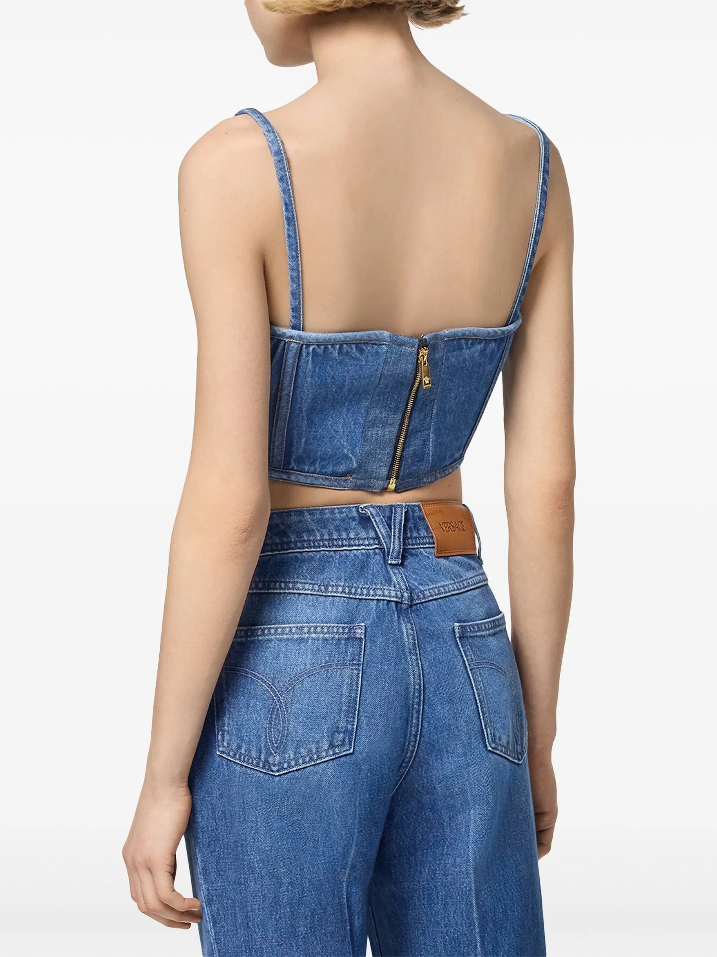 Medusa '95 denim corset top