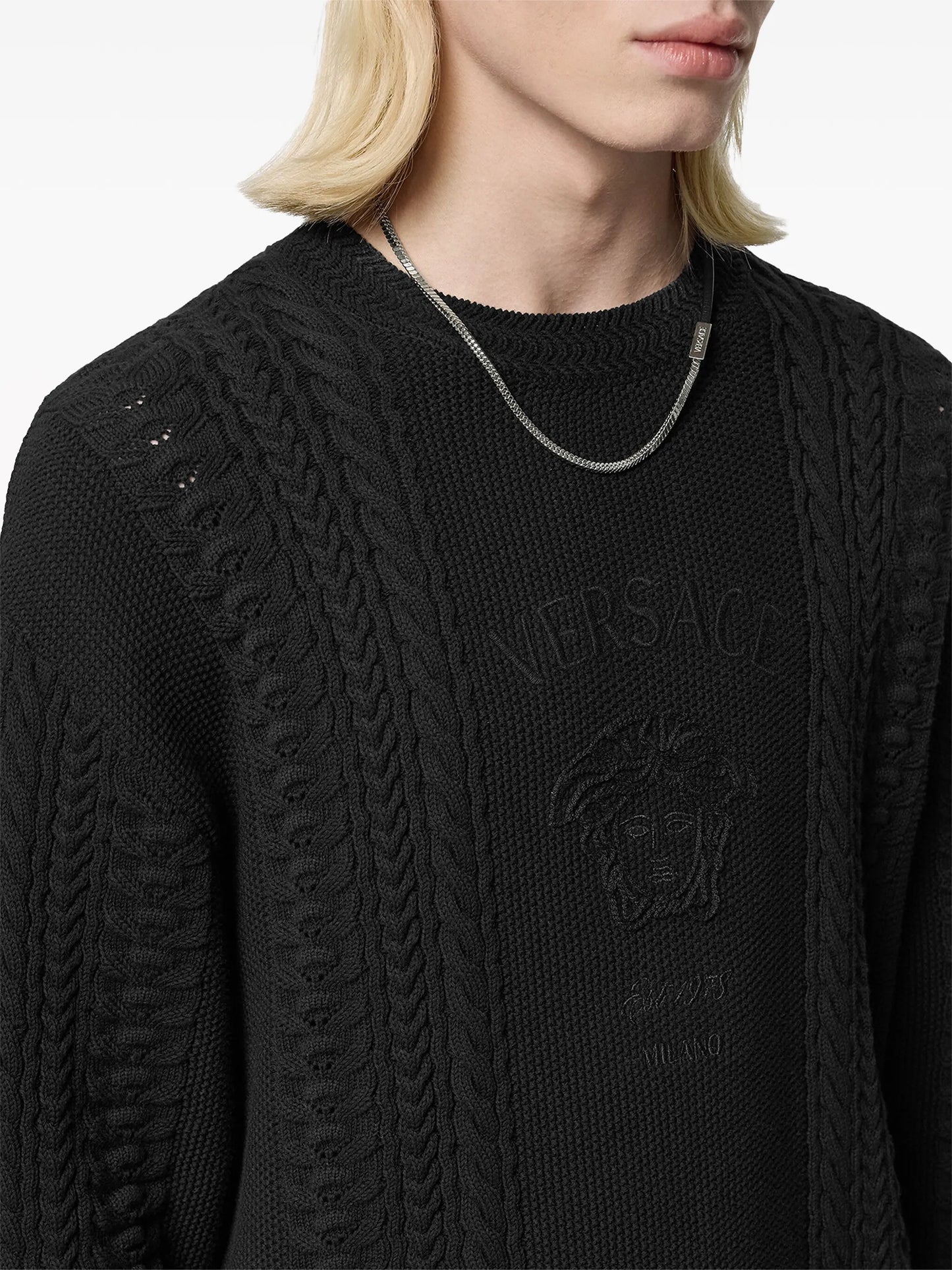 Medusa Milano cable-knit sweater