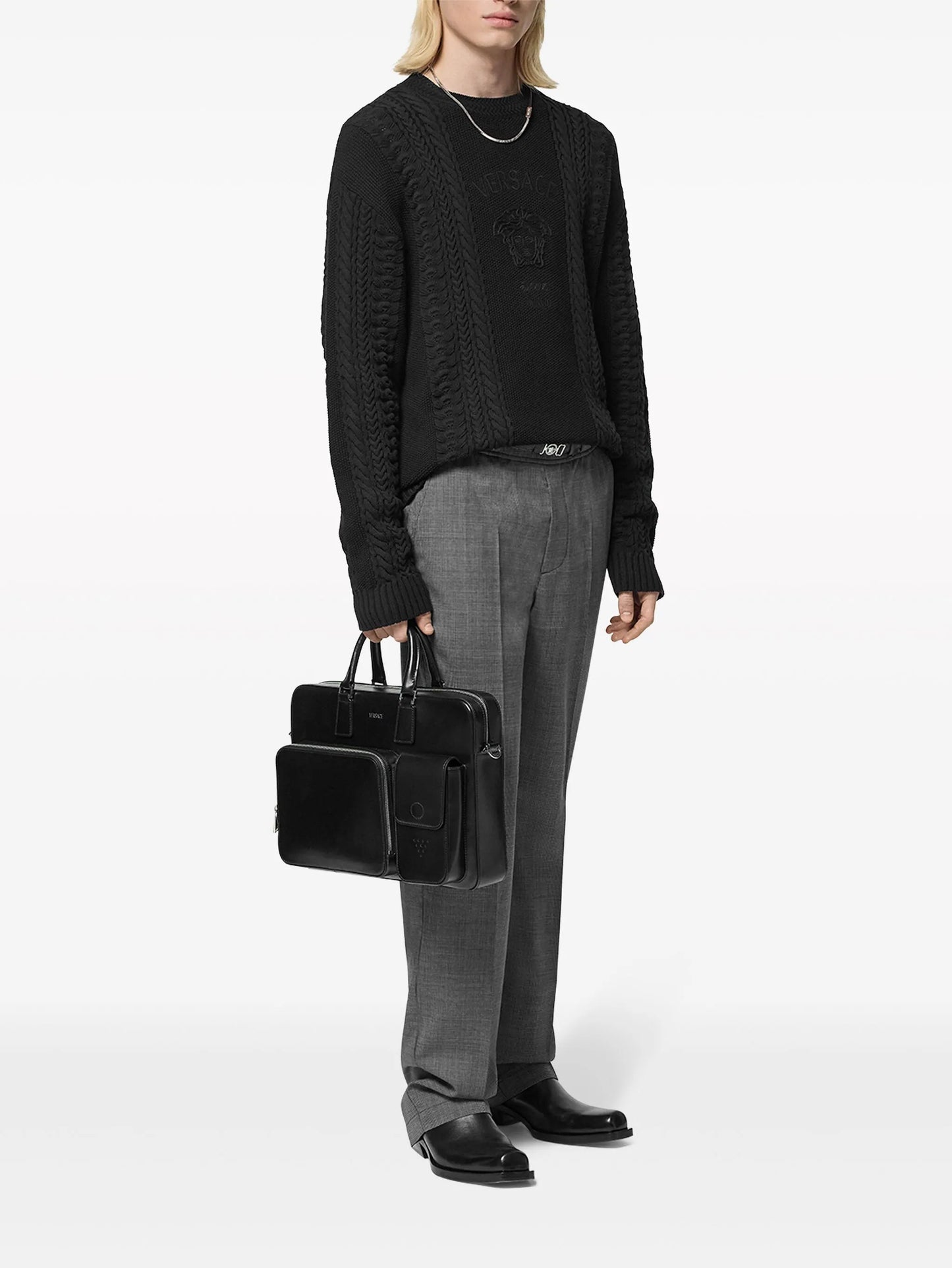 Medusa Milano cable-knit sweater