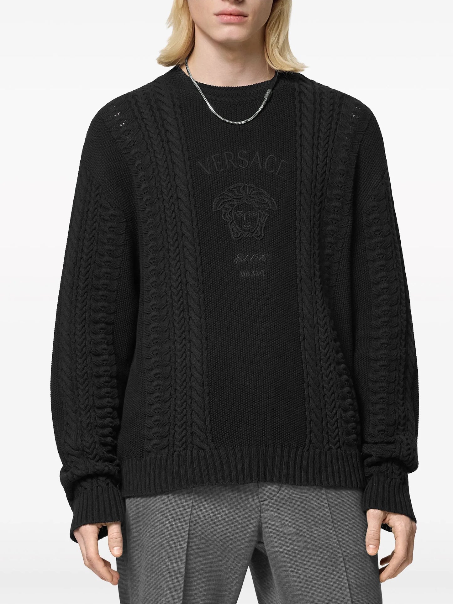 Medusa Milano cable-knit sweater