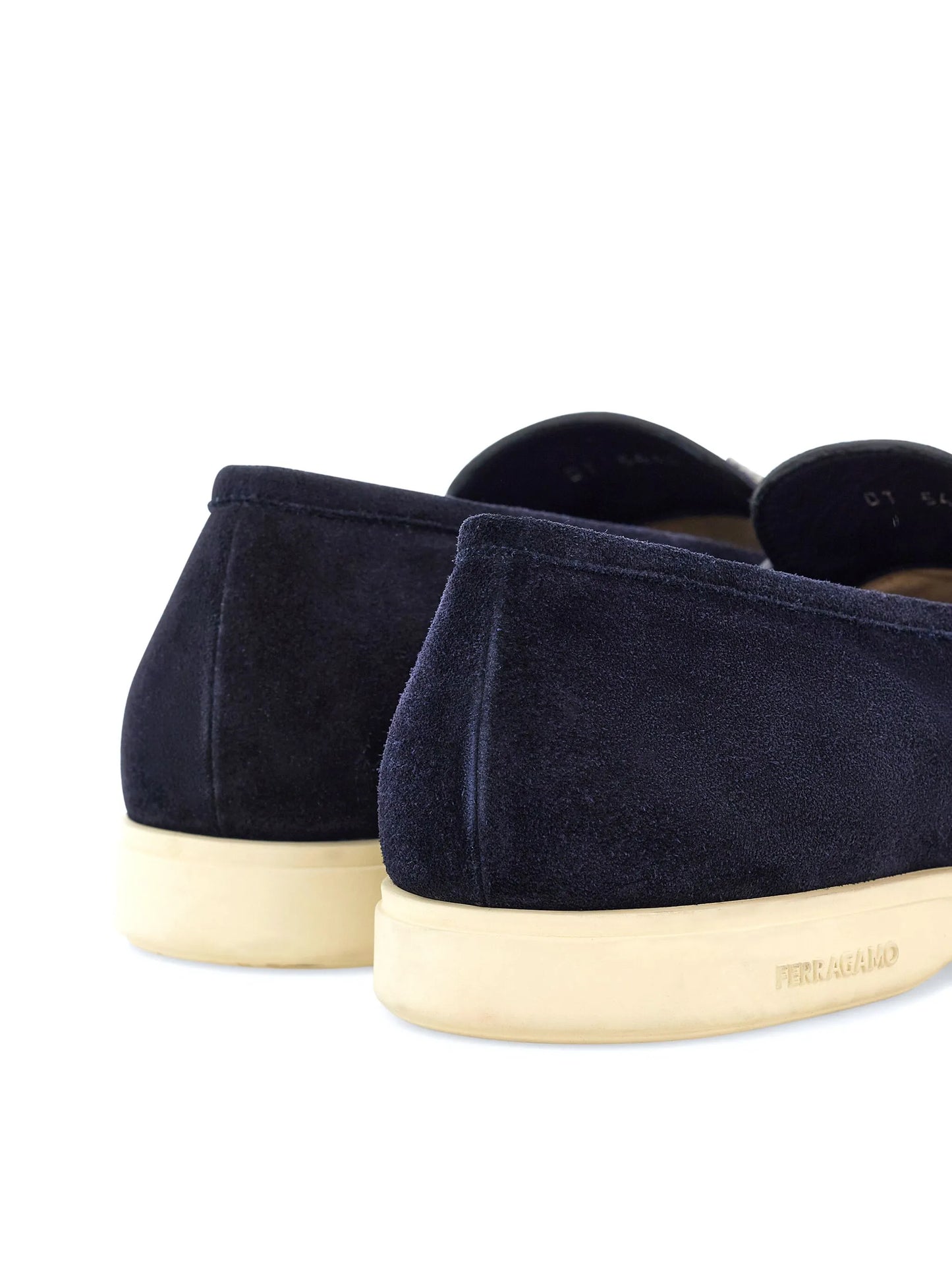 Gancini-ornament suede loafers