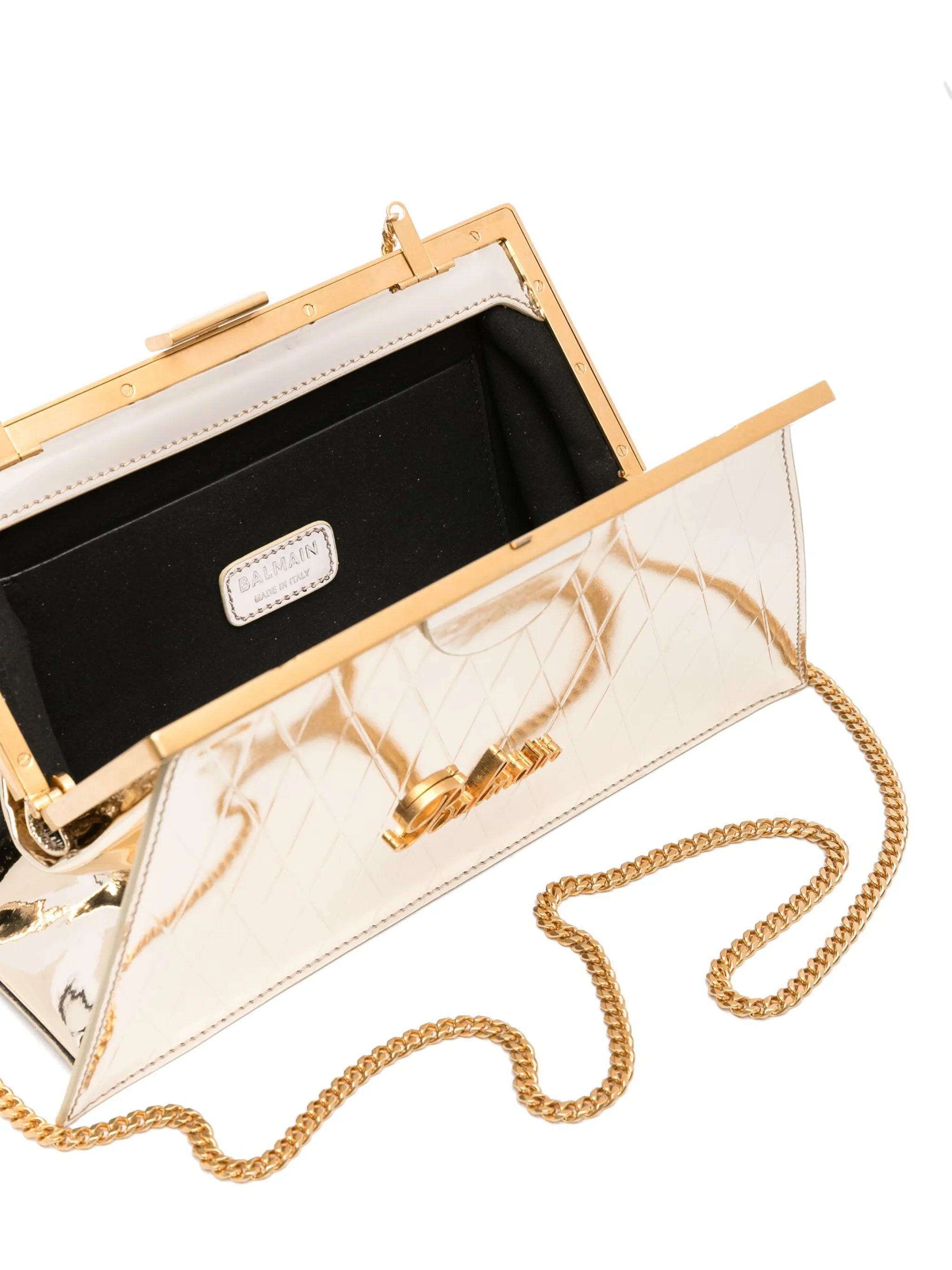 Trapeze leather clutch bag