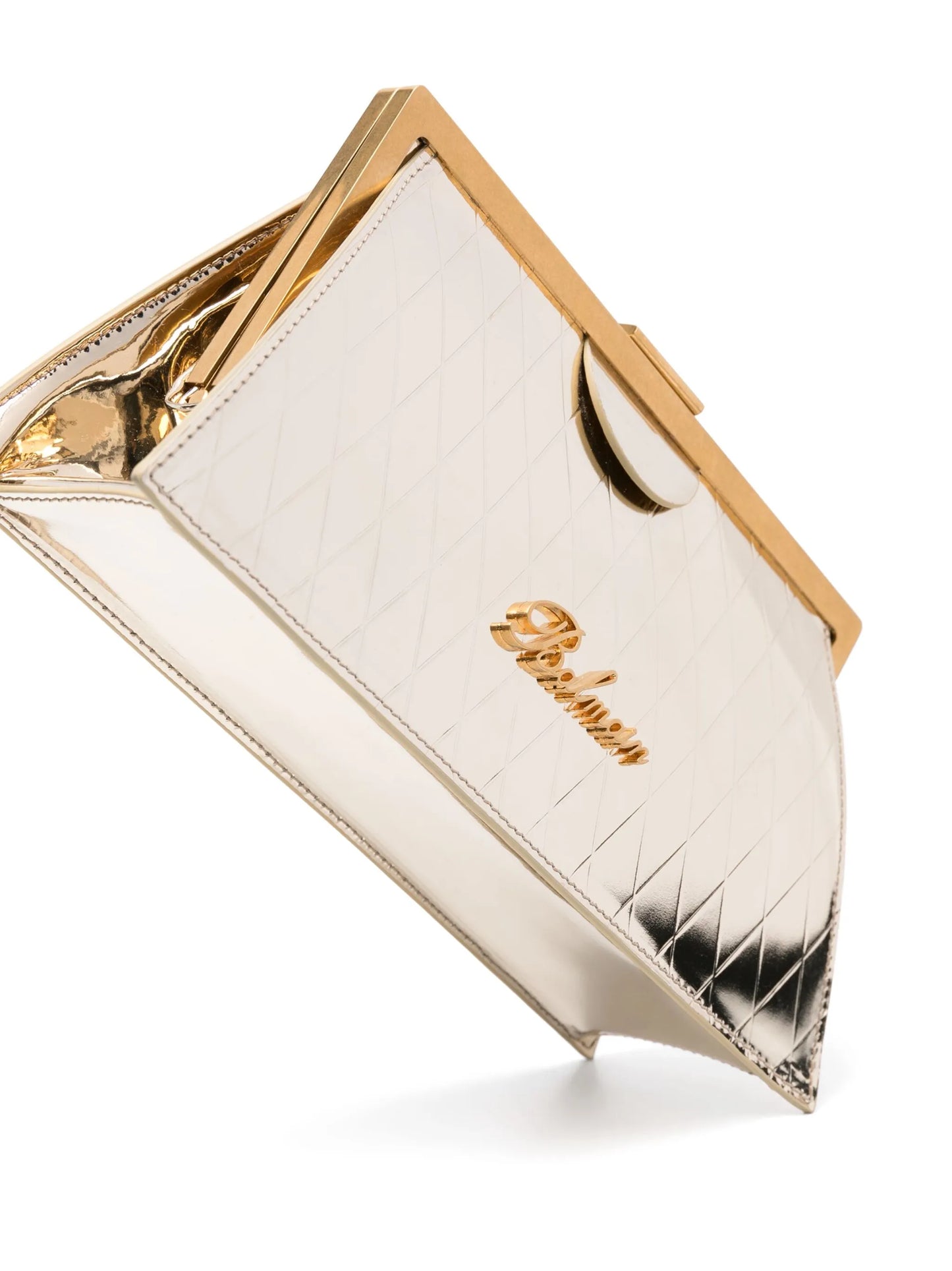 Trapeze leather clutch bag