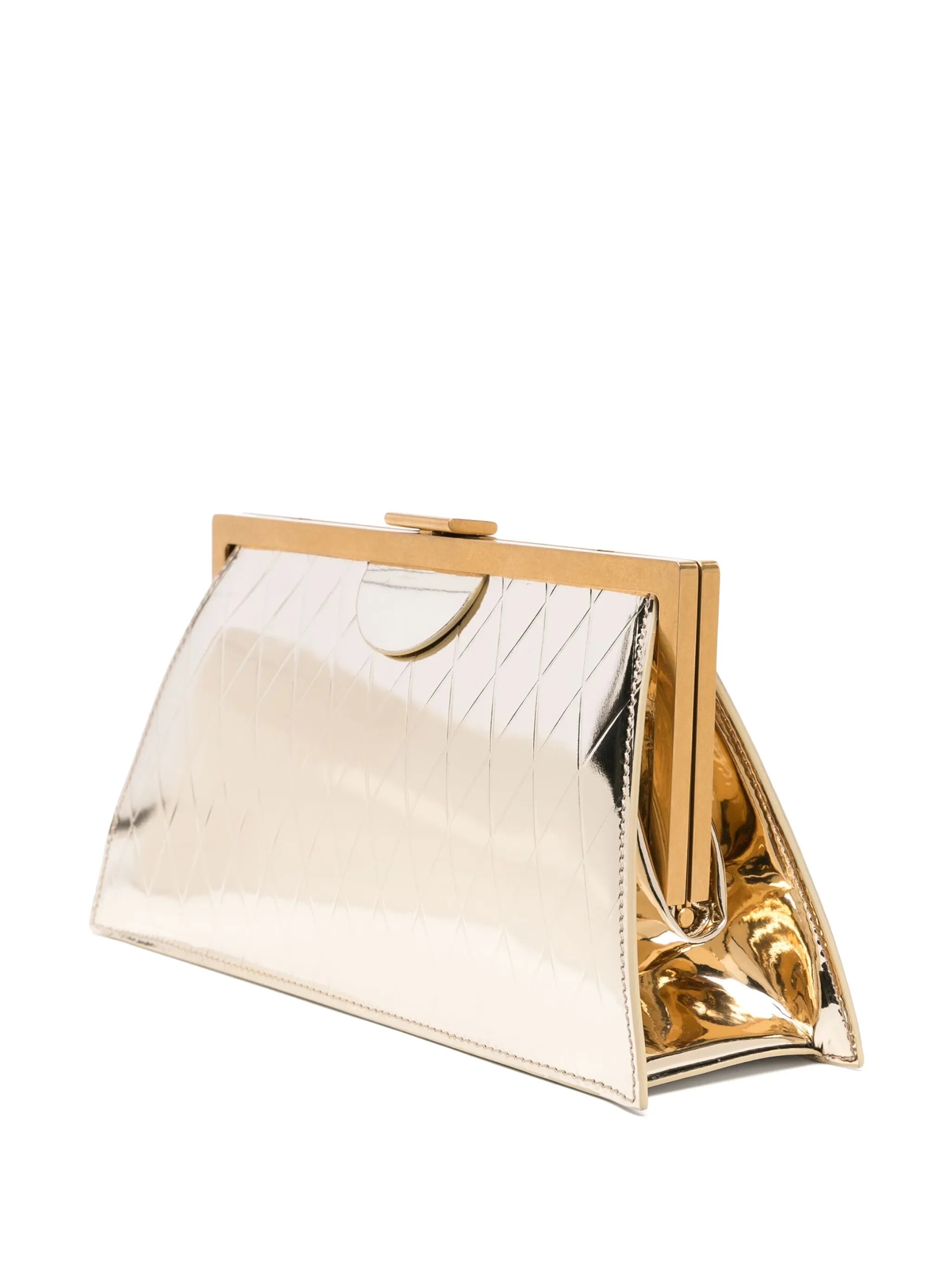 Trapeze leather clutch bag