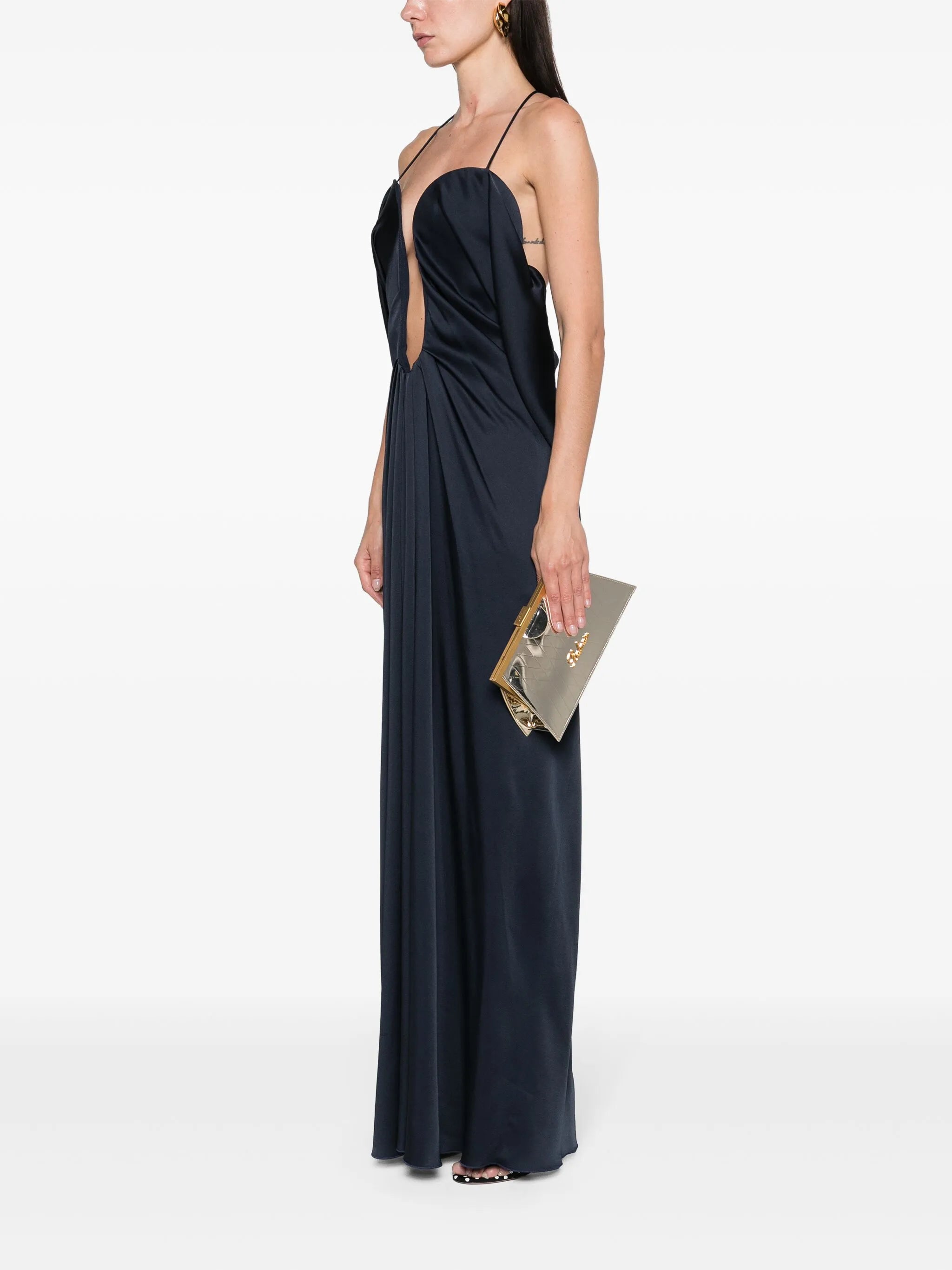 Trapeze leather clutch bag