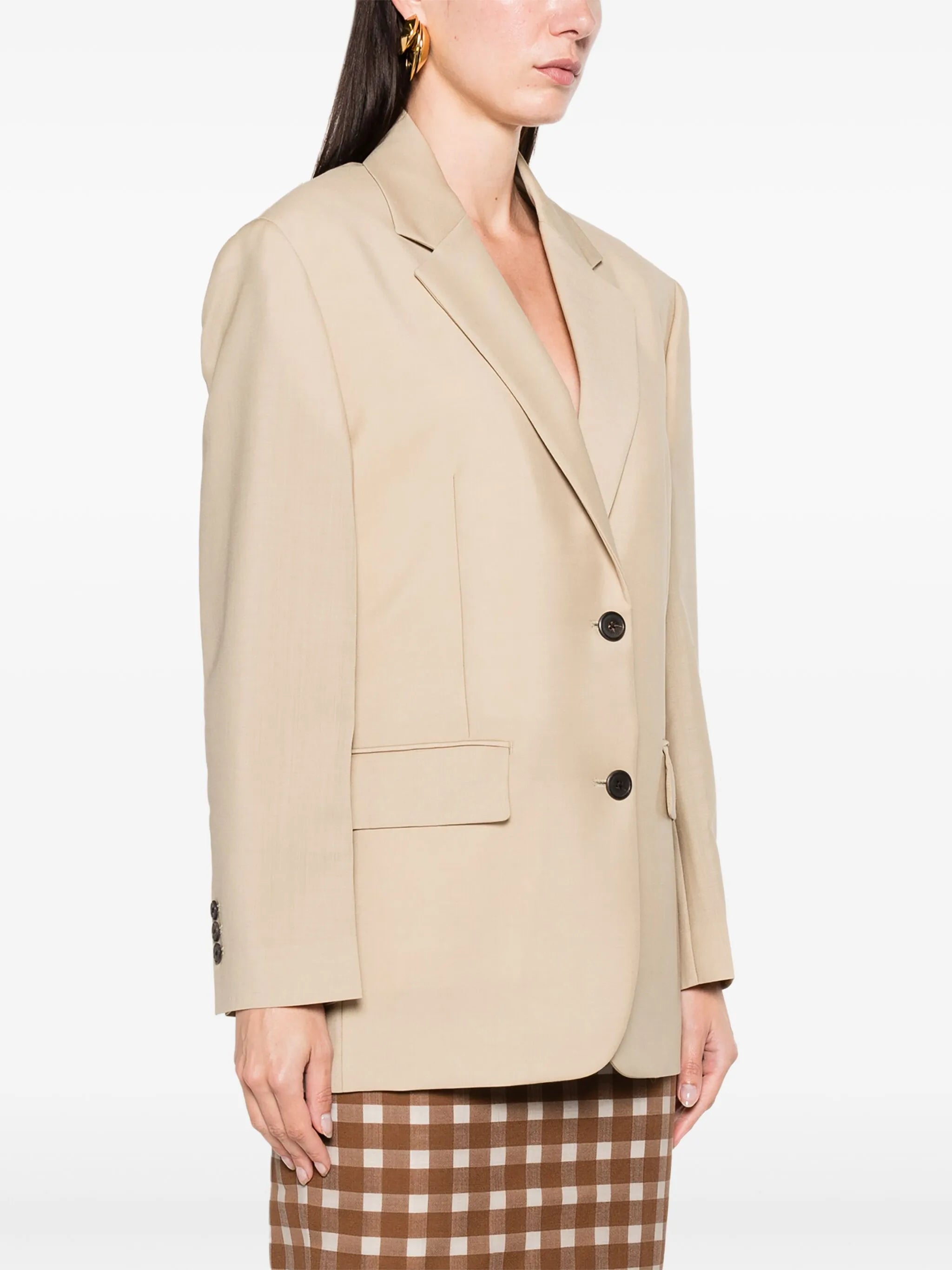 logo-triangle single-breasted blazer