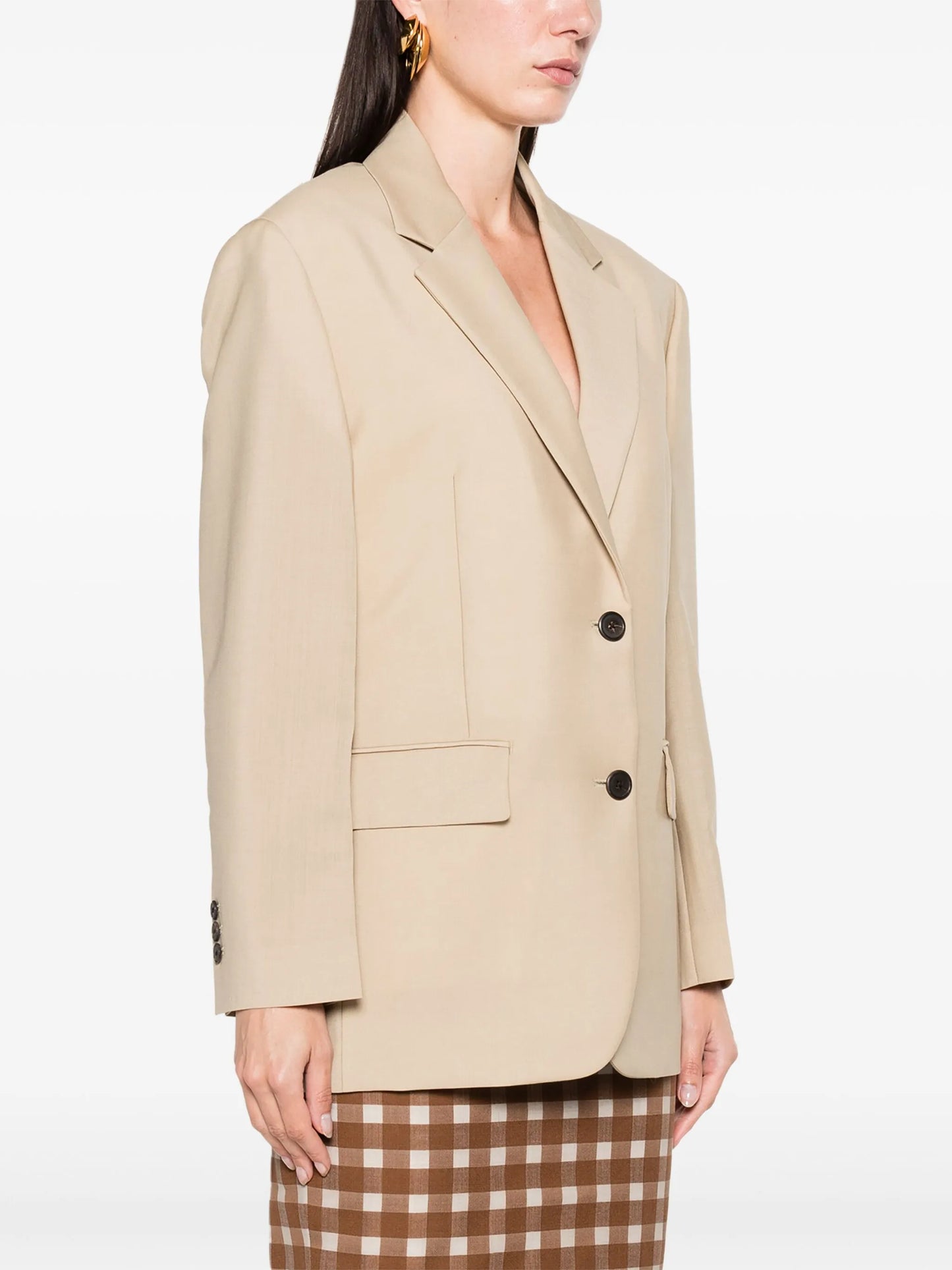 logo-triangle single-breasted blazer
