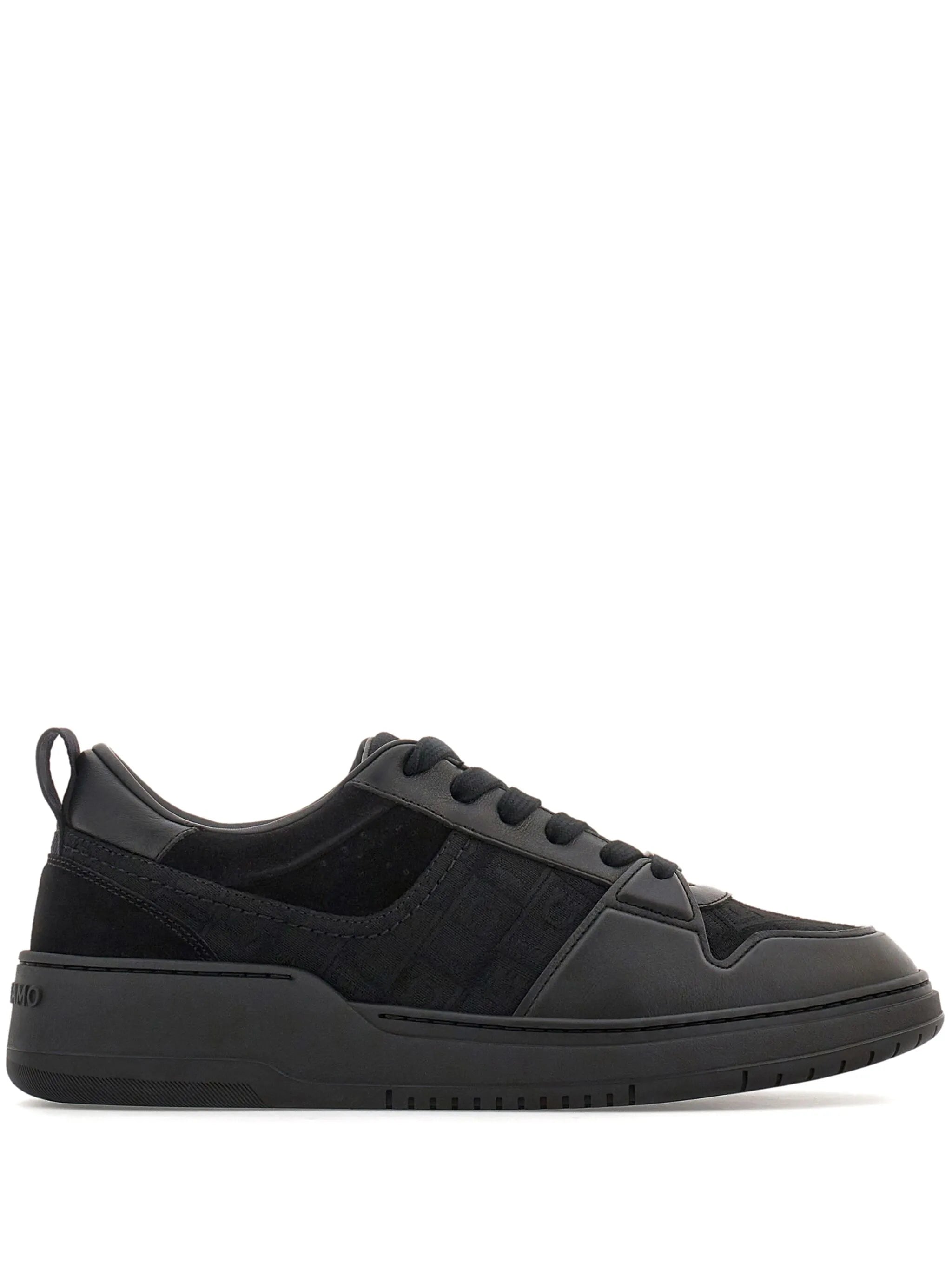 panelled leather sneakers