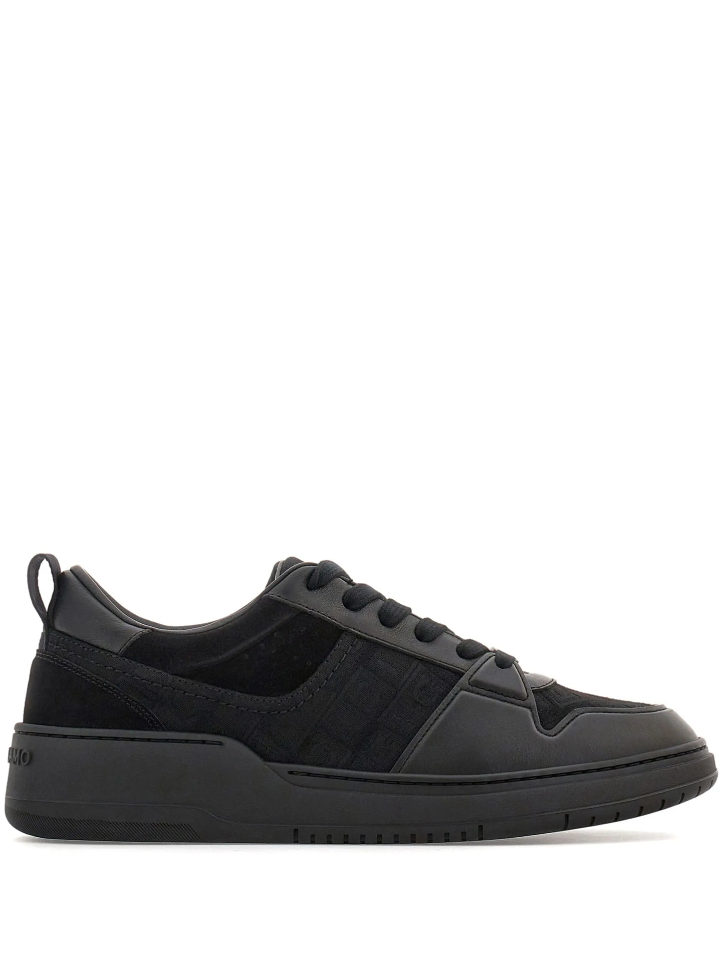 panelled leather sneakers