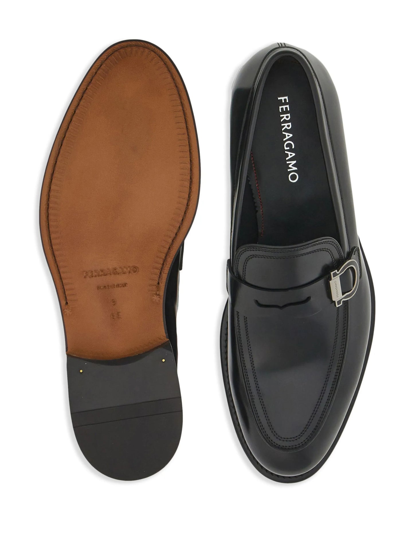 Gancini-plaque leather mocassins
