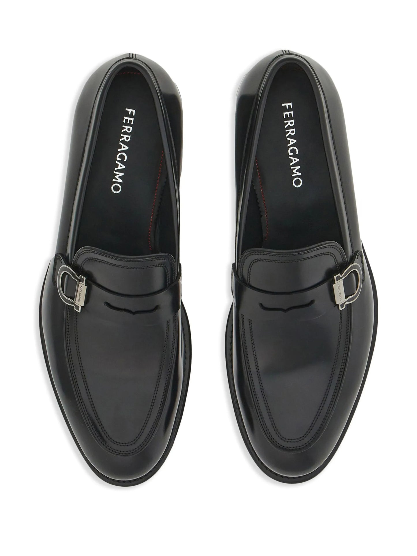 Gancini-plaque leather mocassins