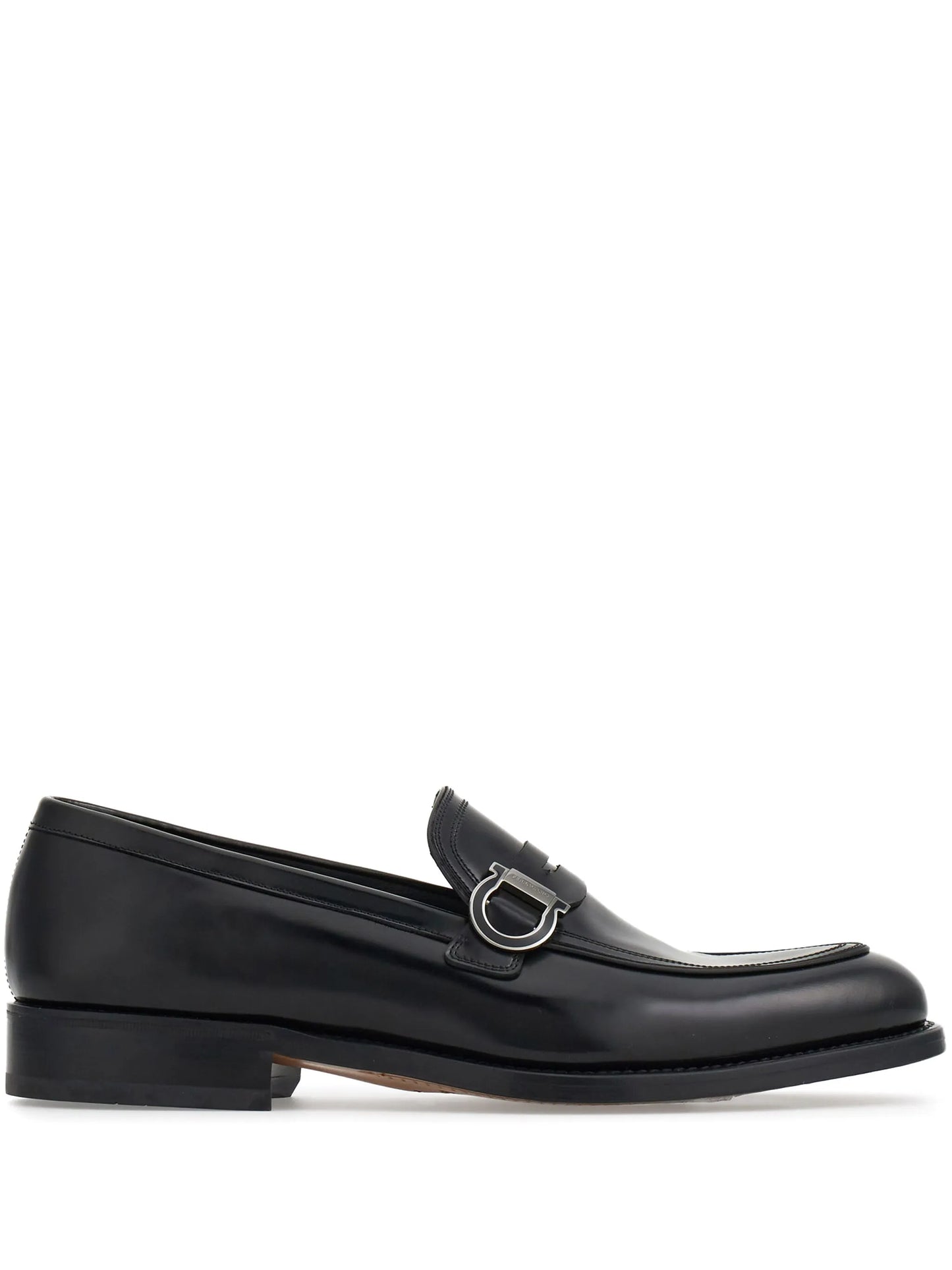 Gancini-plaque leather mocassins