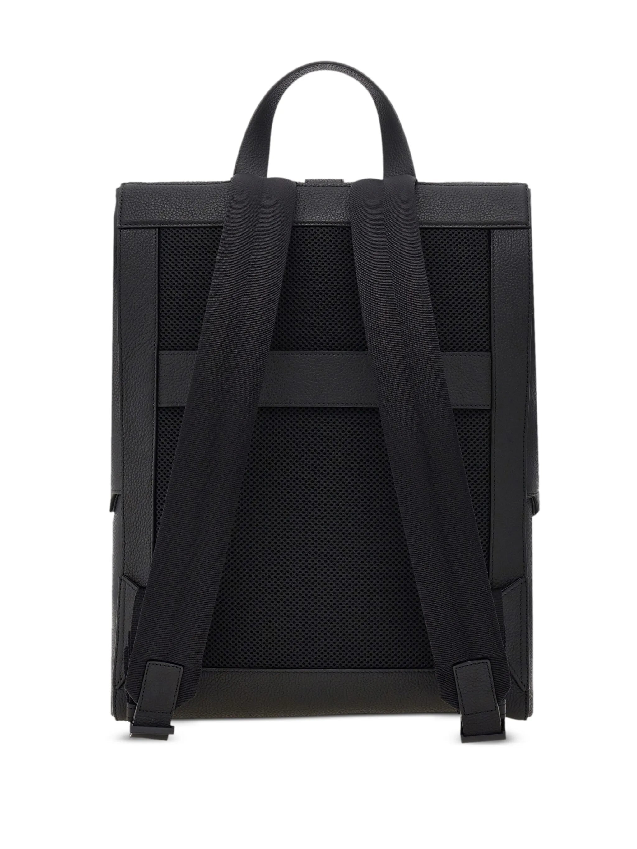 Hug-buckle leather backpack