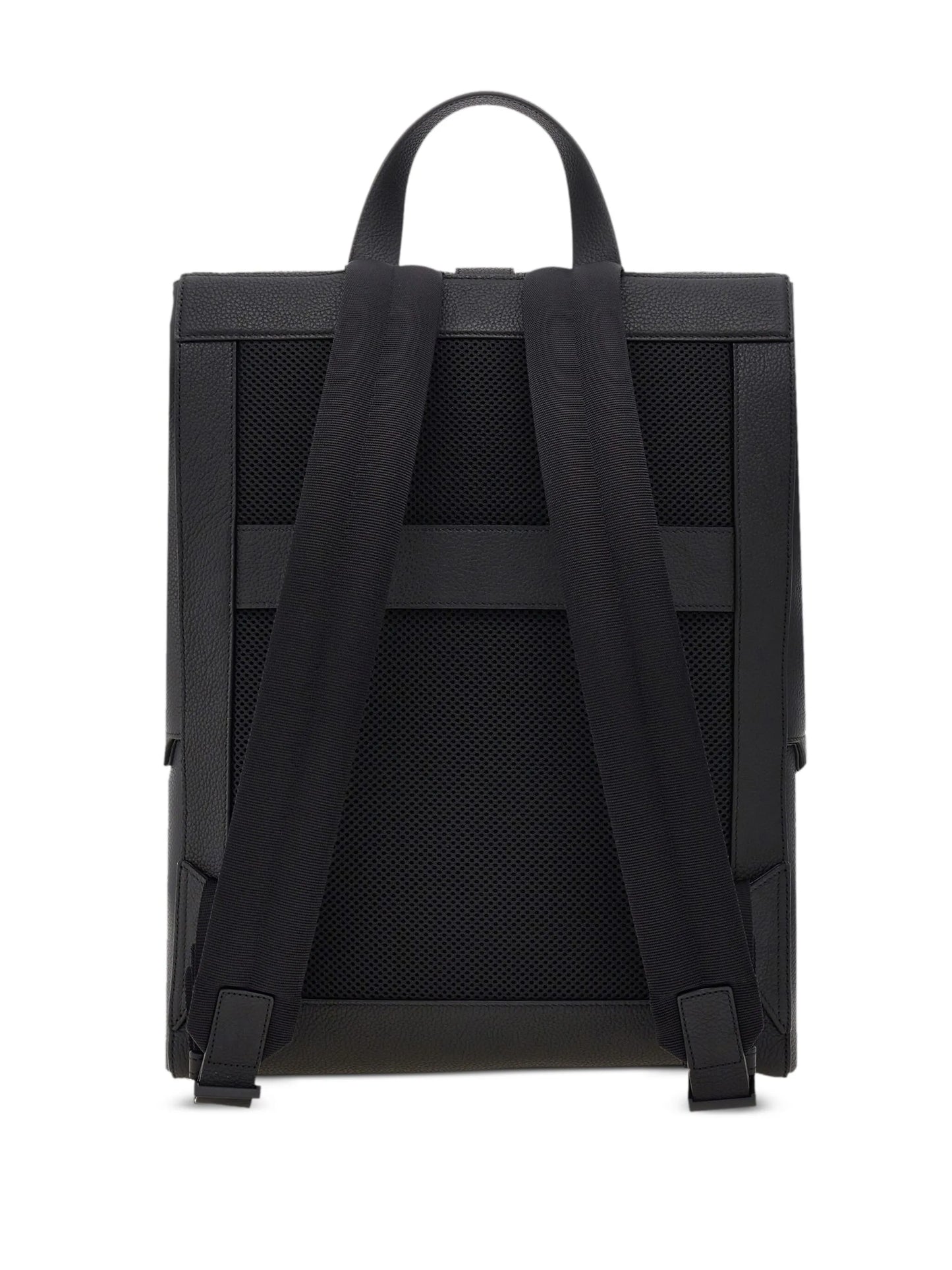 Hug-buckle leather backpack
