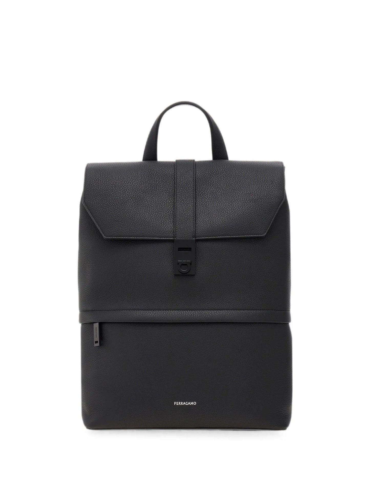 Hug-buckle leather backpack