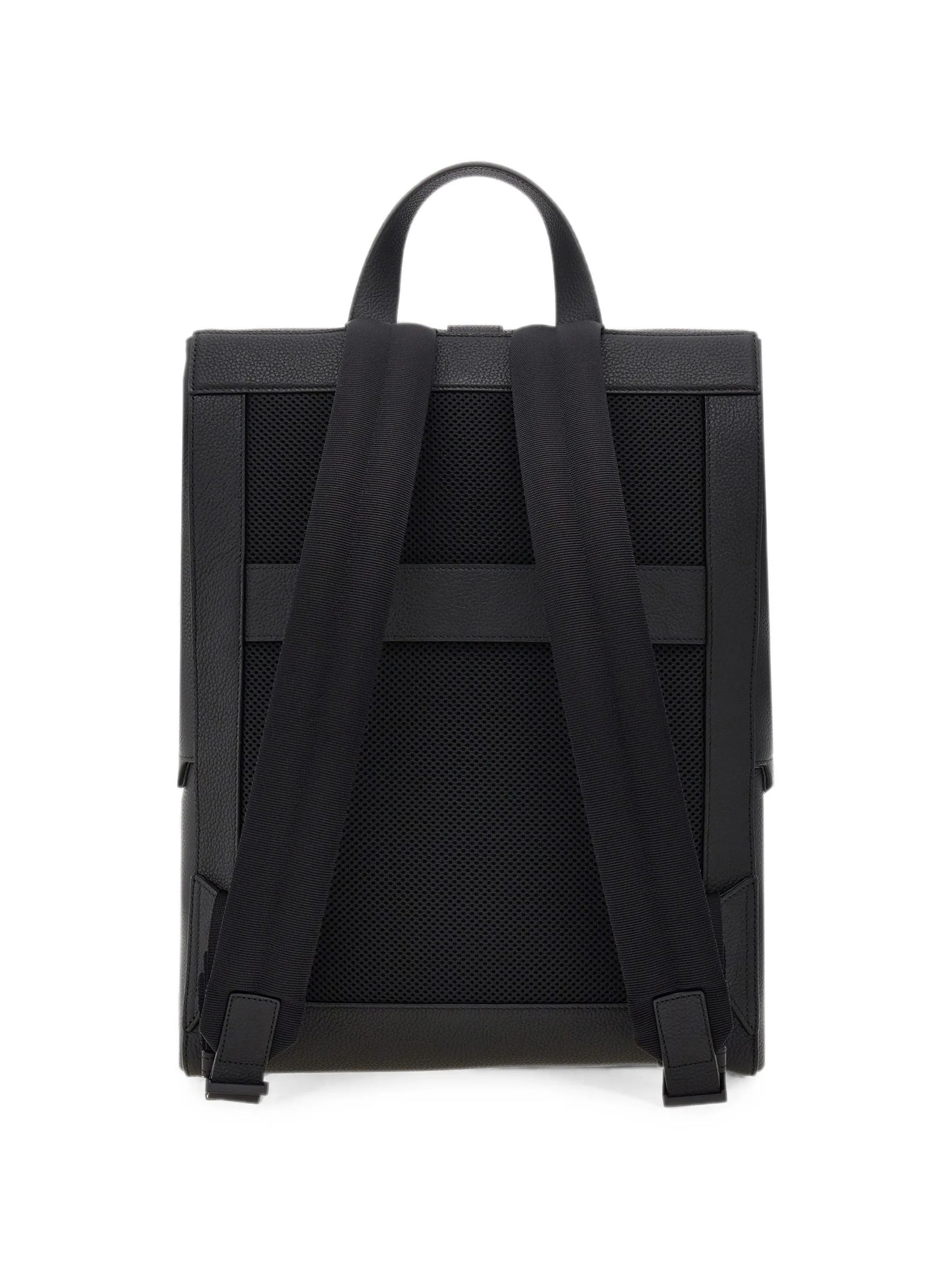 Hug-buckle leather backpack