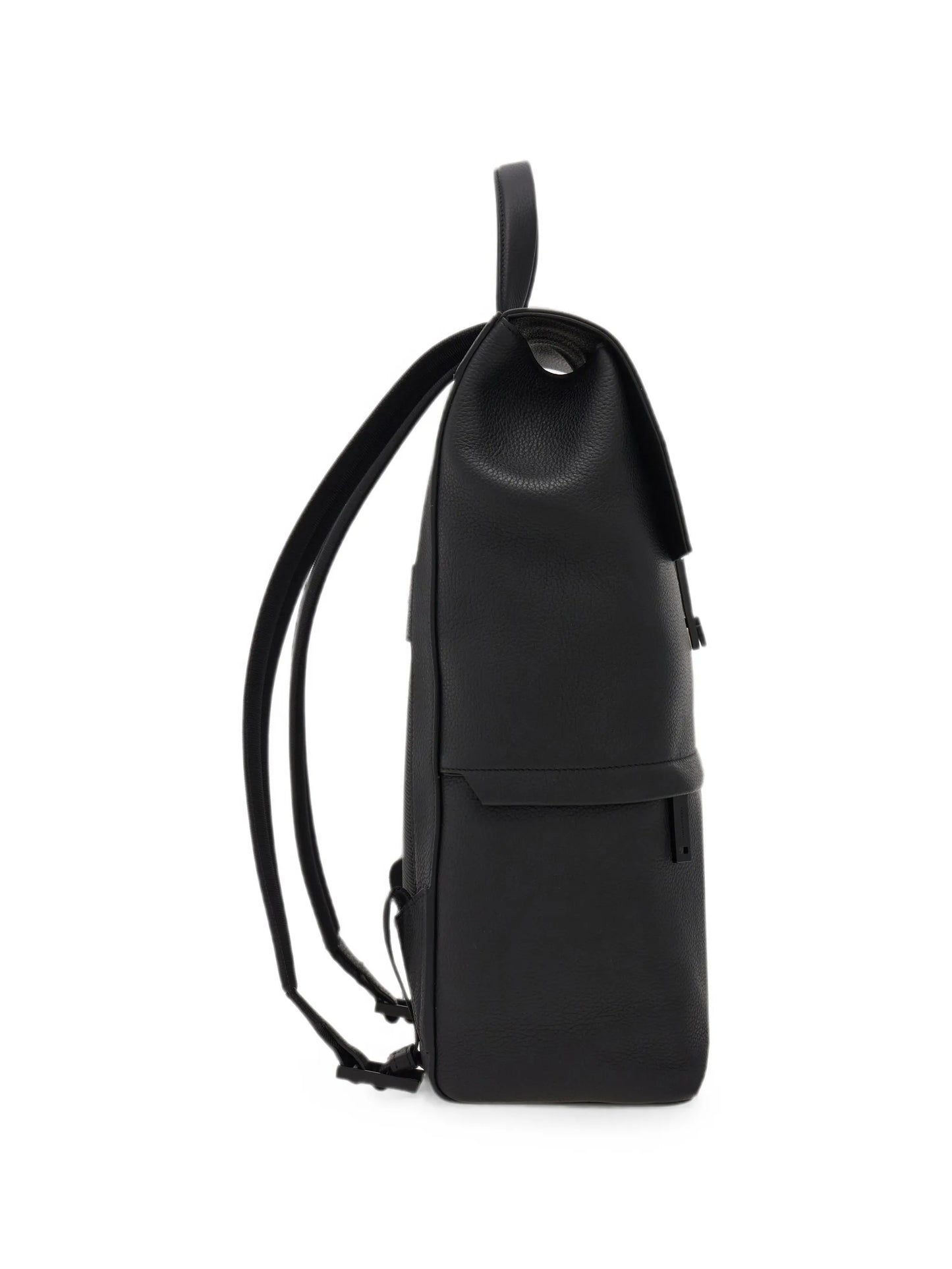 Hug-buckle leather backpack