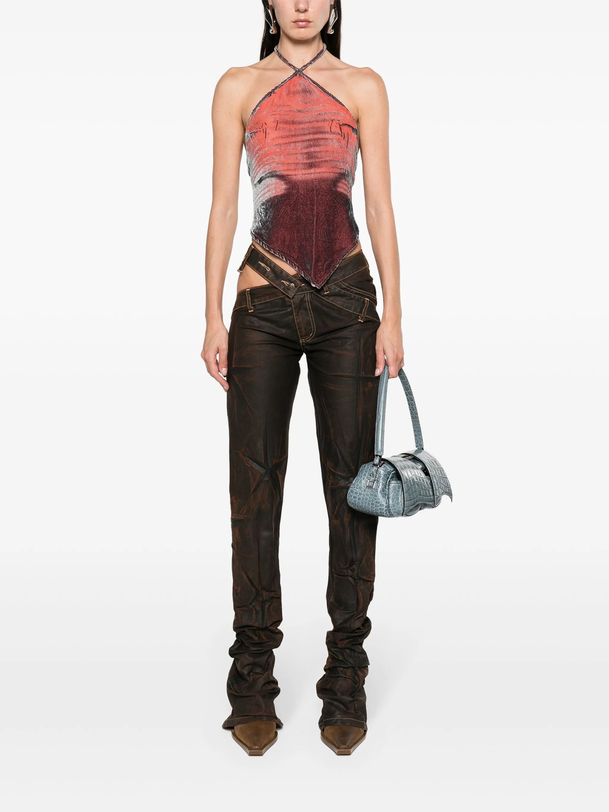 Bias Cut flared trousers