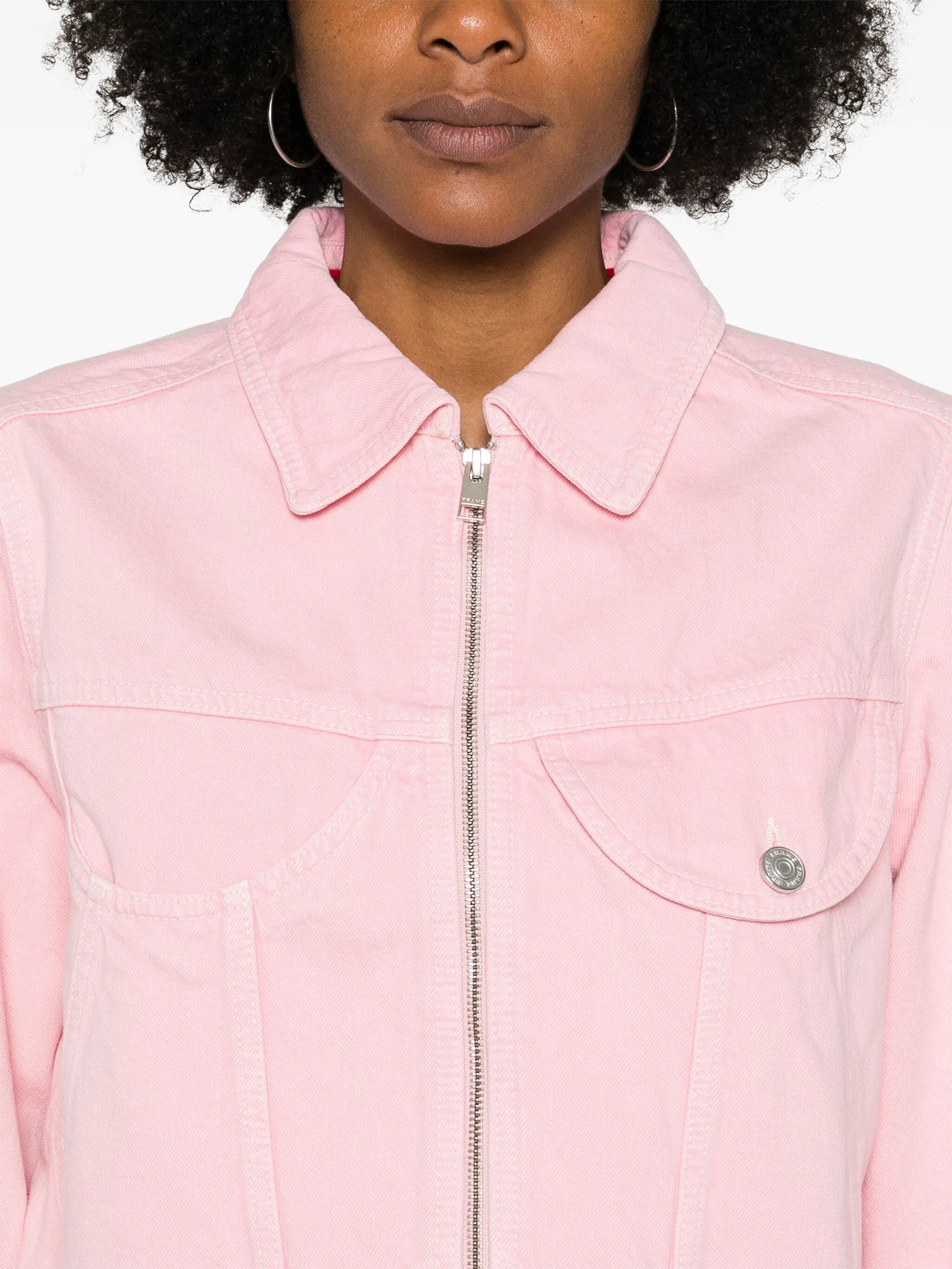 Heart cropped denim jacket