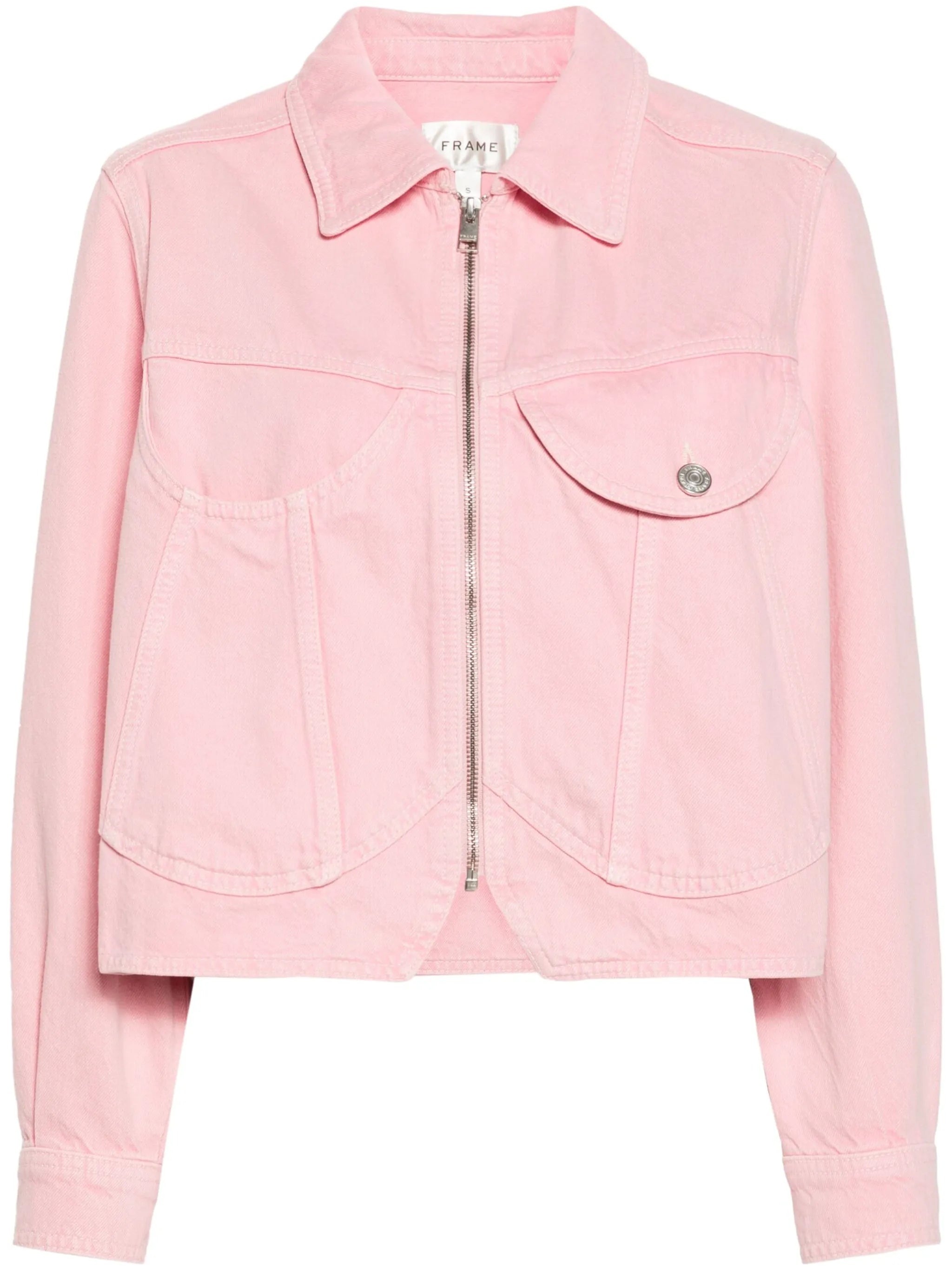 Heart cropped denim jacket