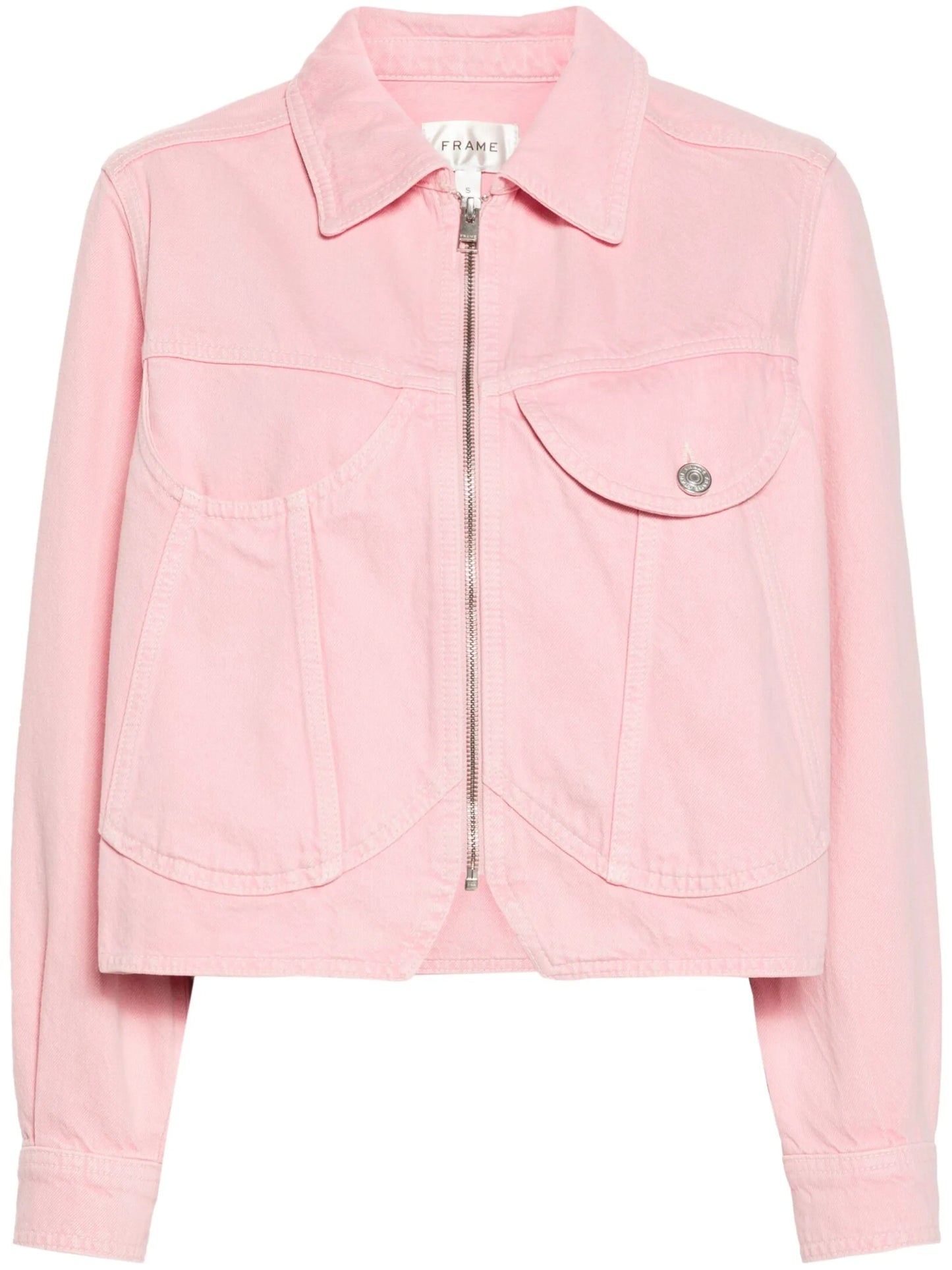 Heart cropped denim jacket