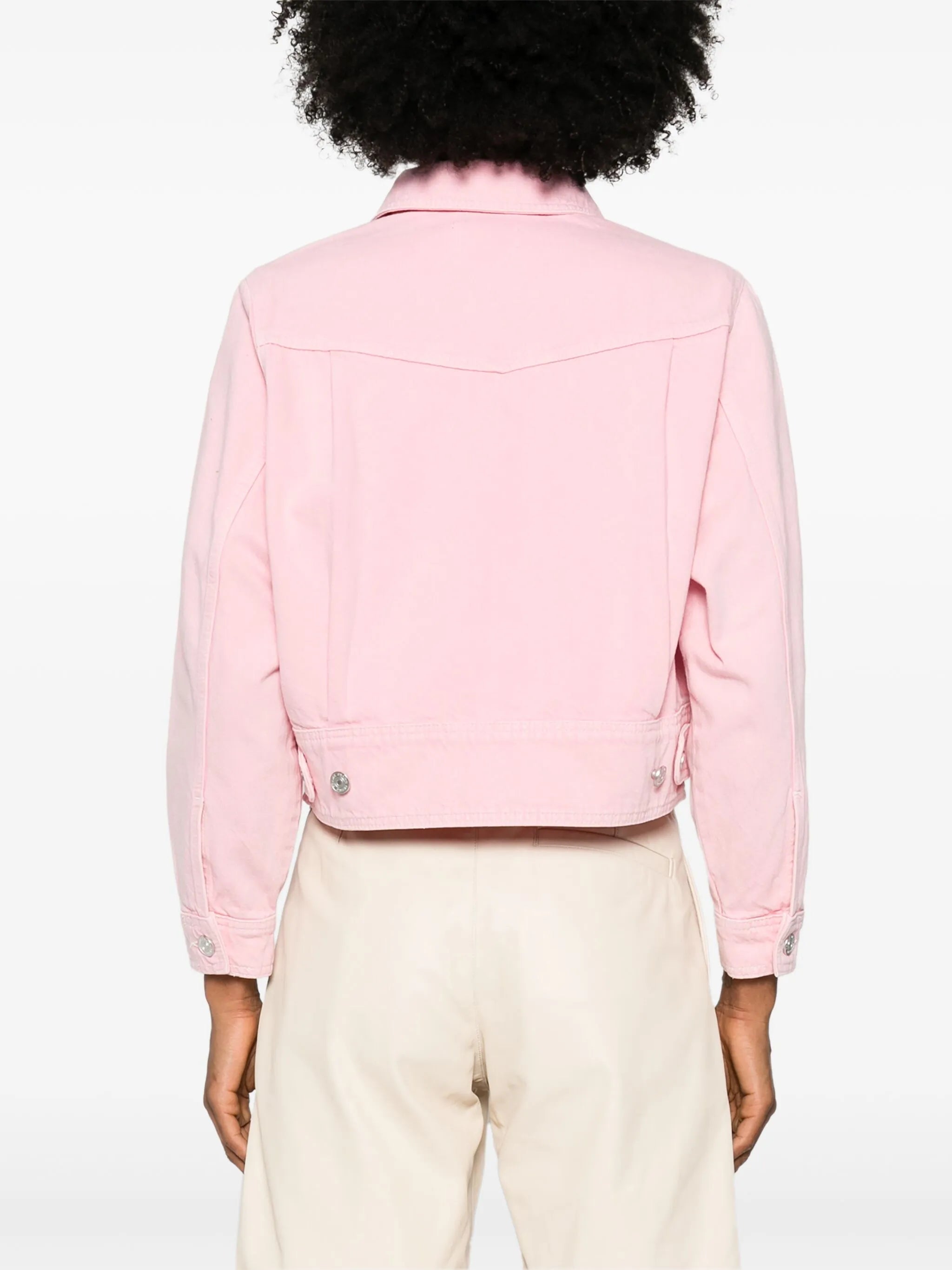 Heart cropped denim jacket