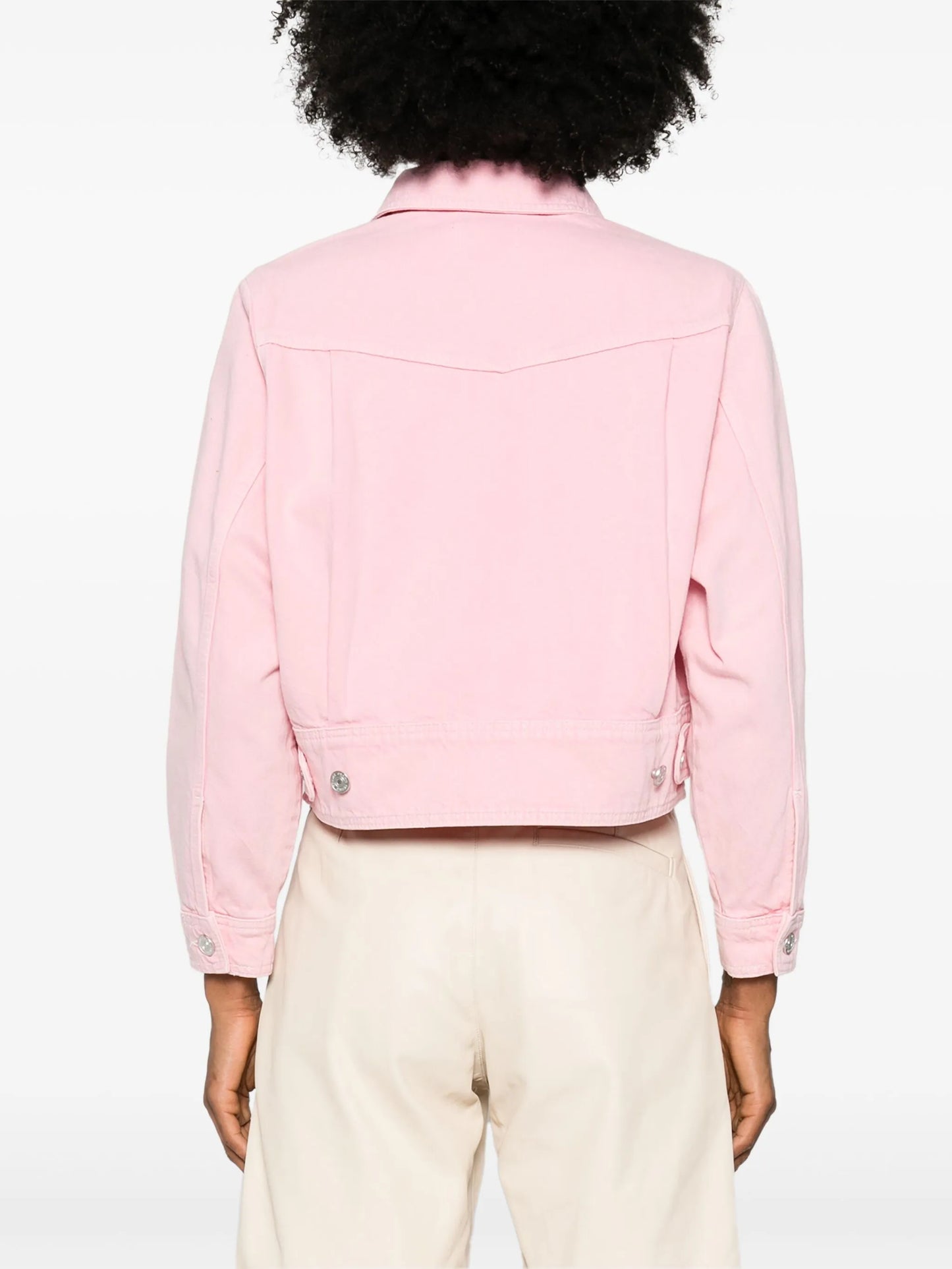 Heart cropped denim jacket