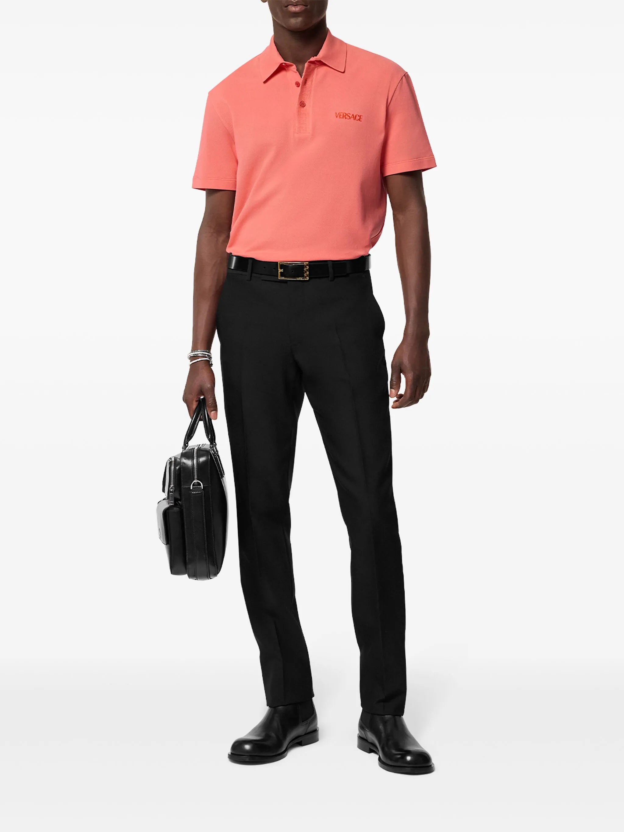 logo-embroidered polo shirt