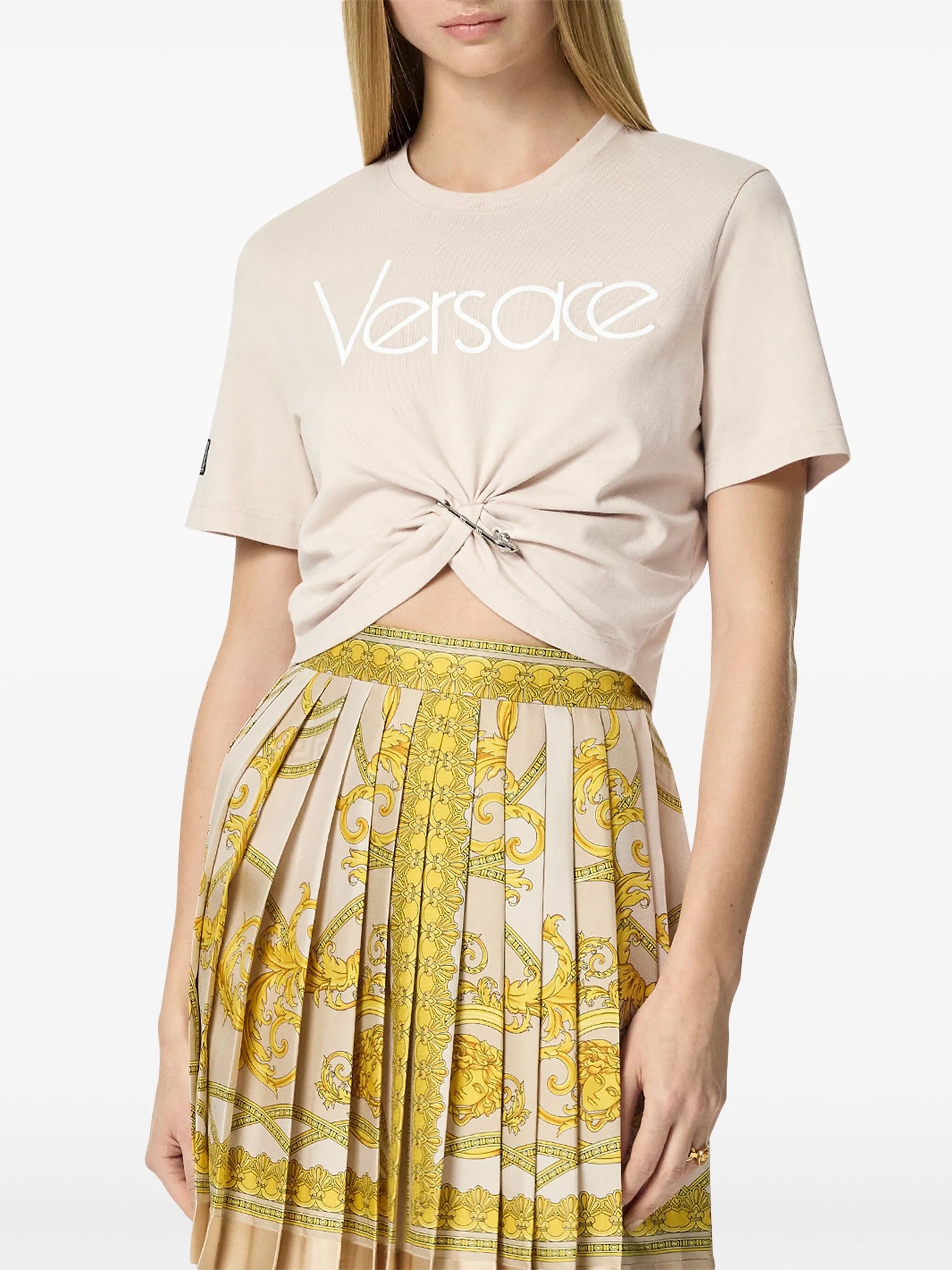 Safety Pin cropped T-shirt