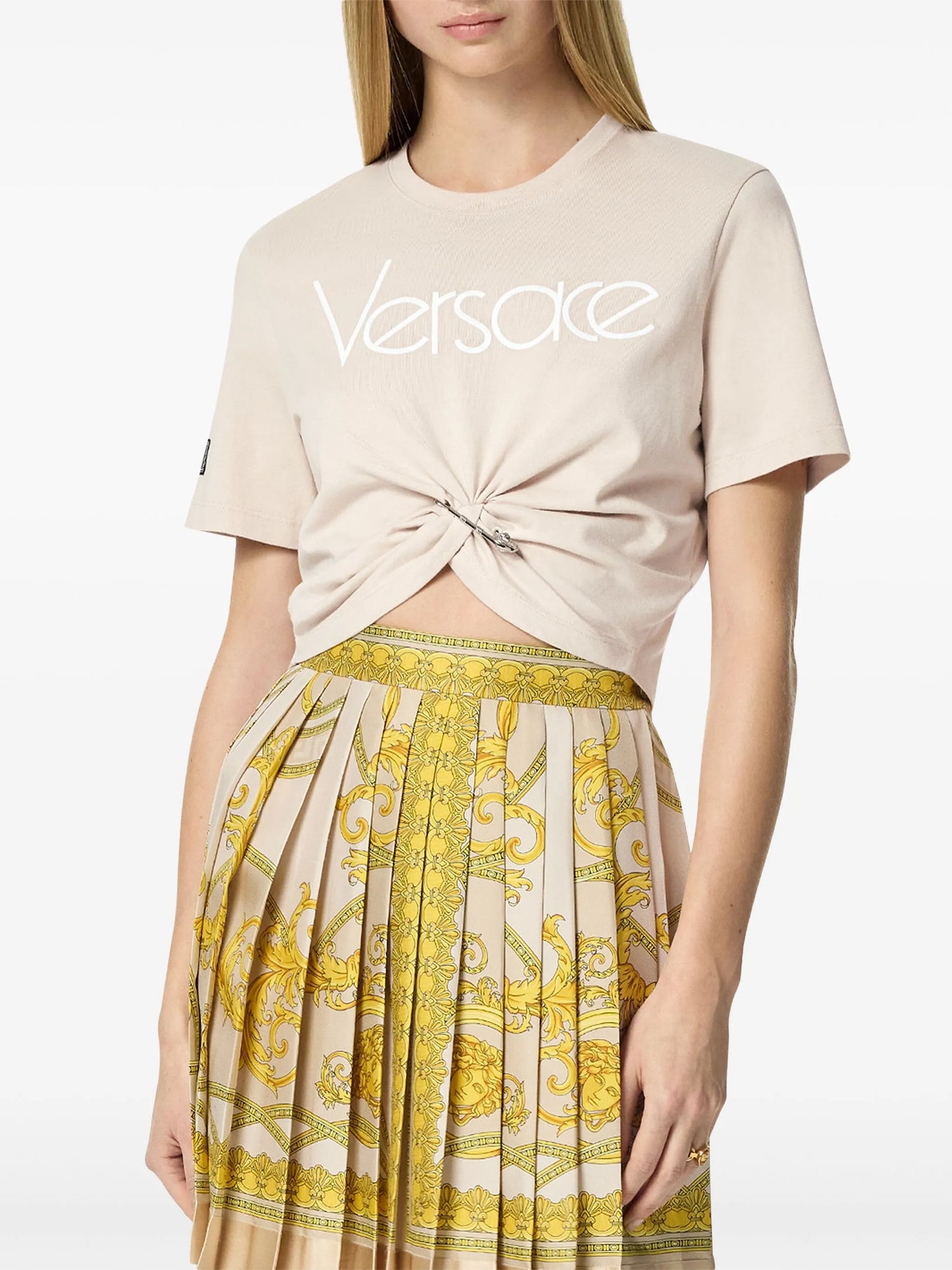 Safety Pin cropped T-shirt