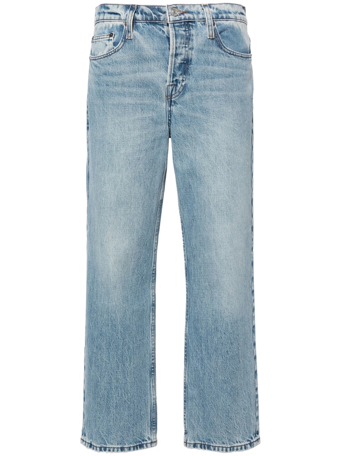 Slouchy mid-rise straight-leg jeans
