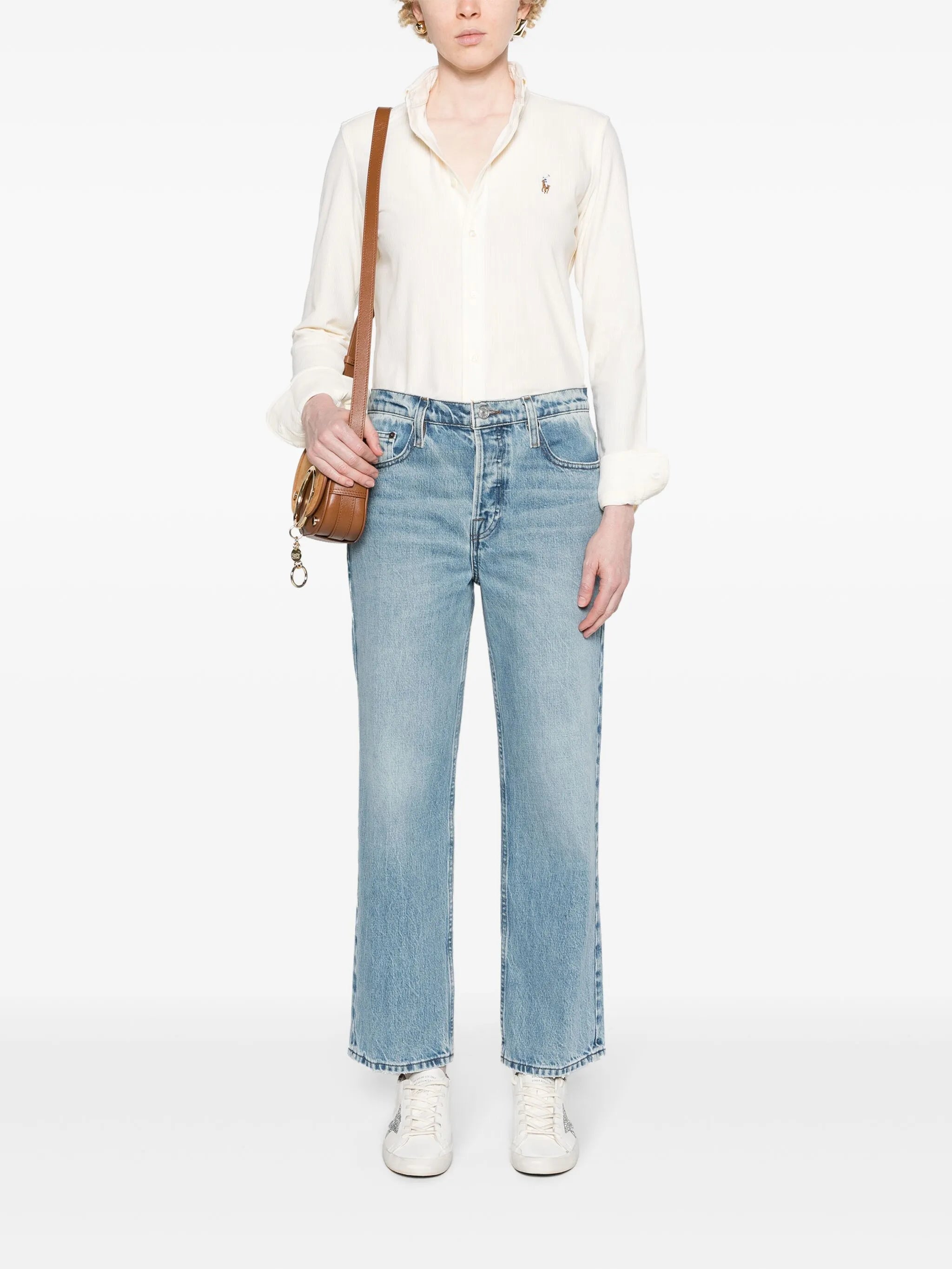 Slouchy mid-rise straight-leg jeans