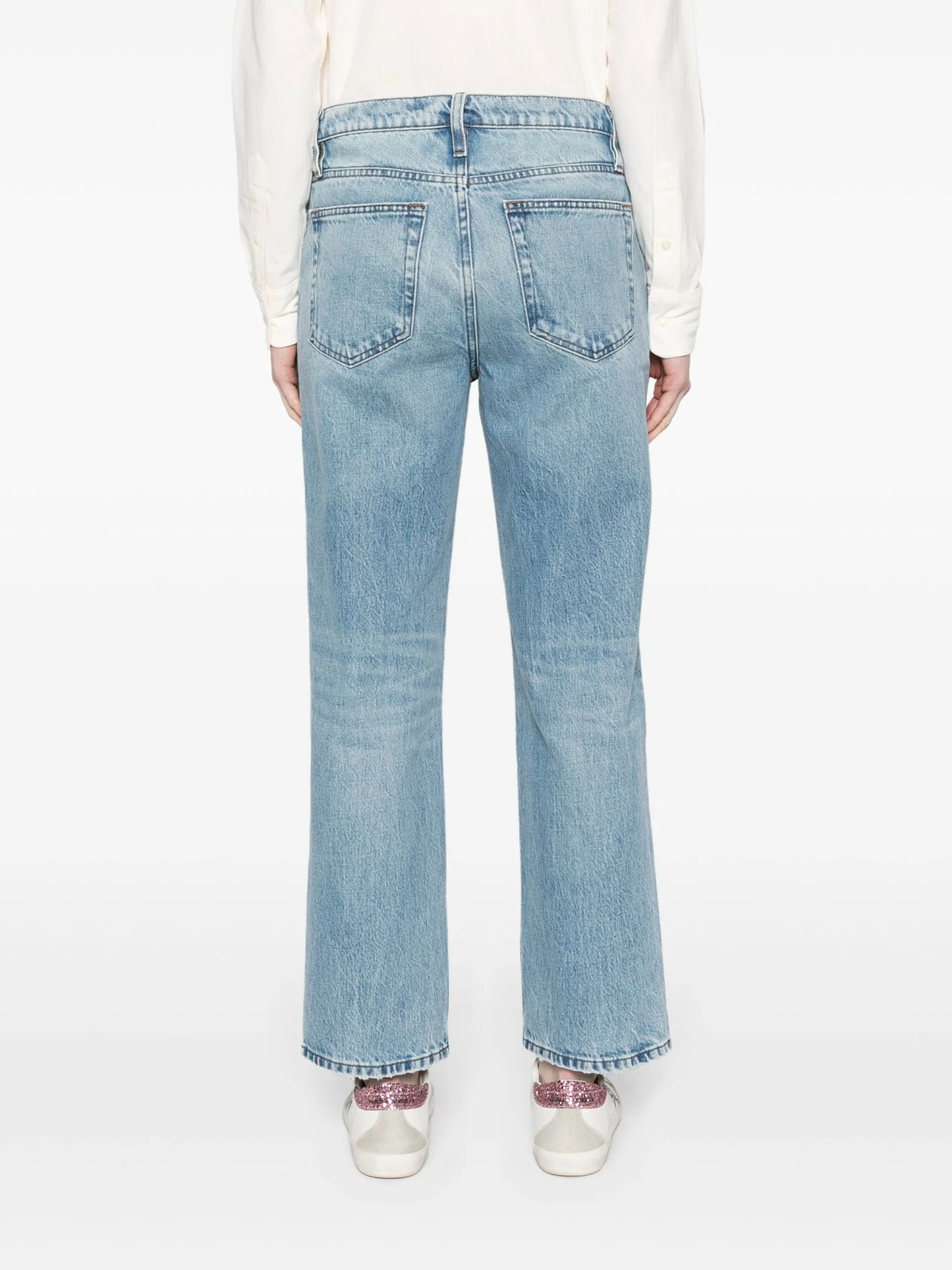 Slouchy mid-rise straight-leg jeans