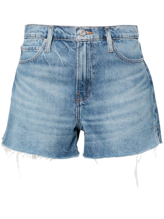 Vintage raw-cut denim shorts
