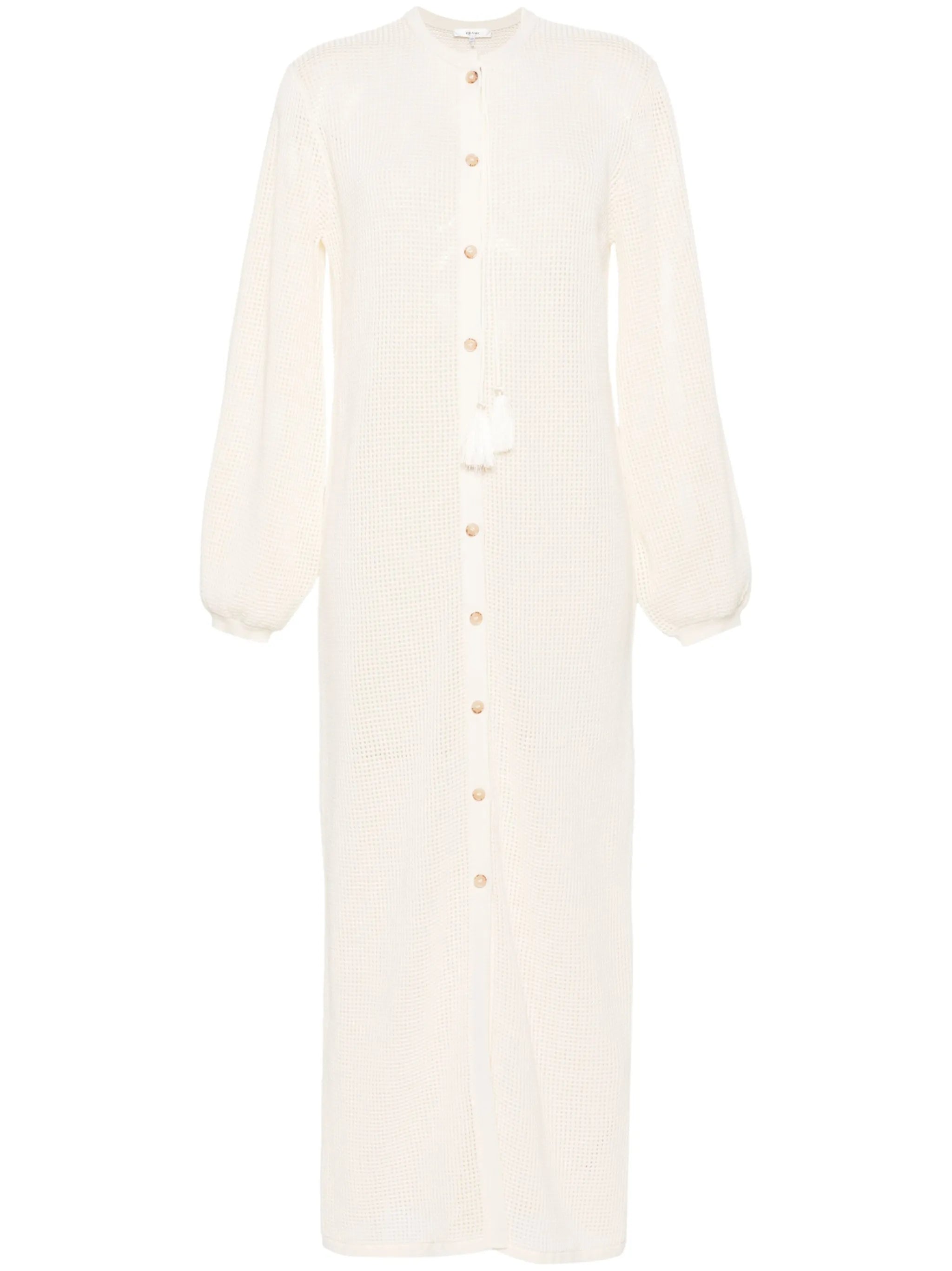 crochet-knit maxi kaftan