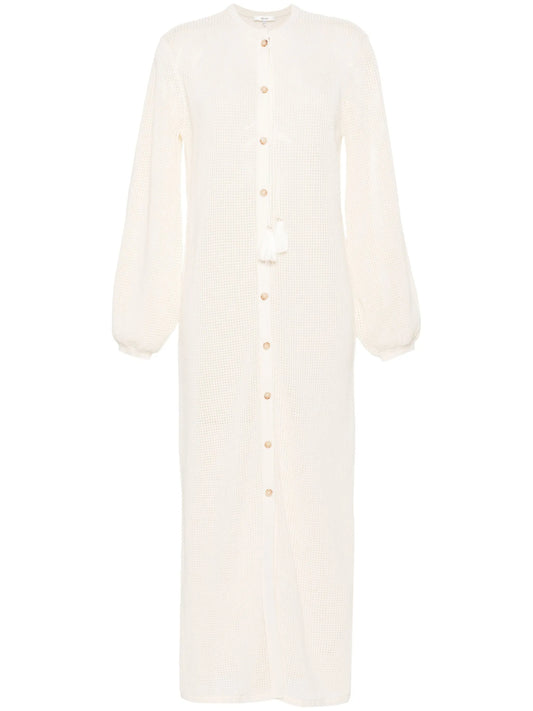 crochet-knit maxi kaftan