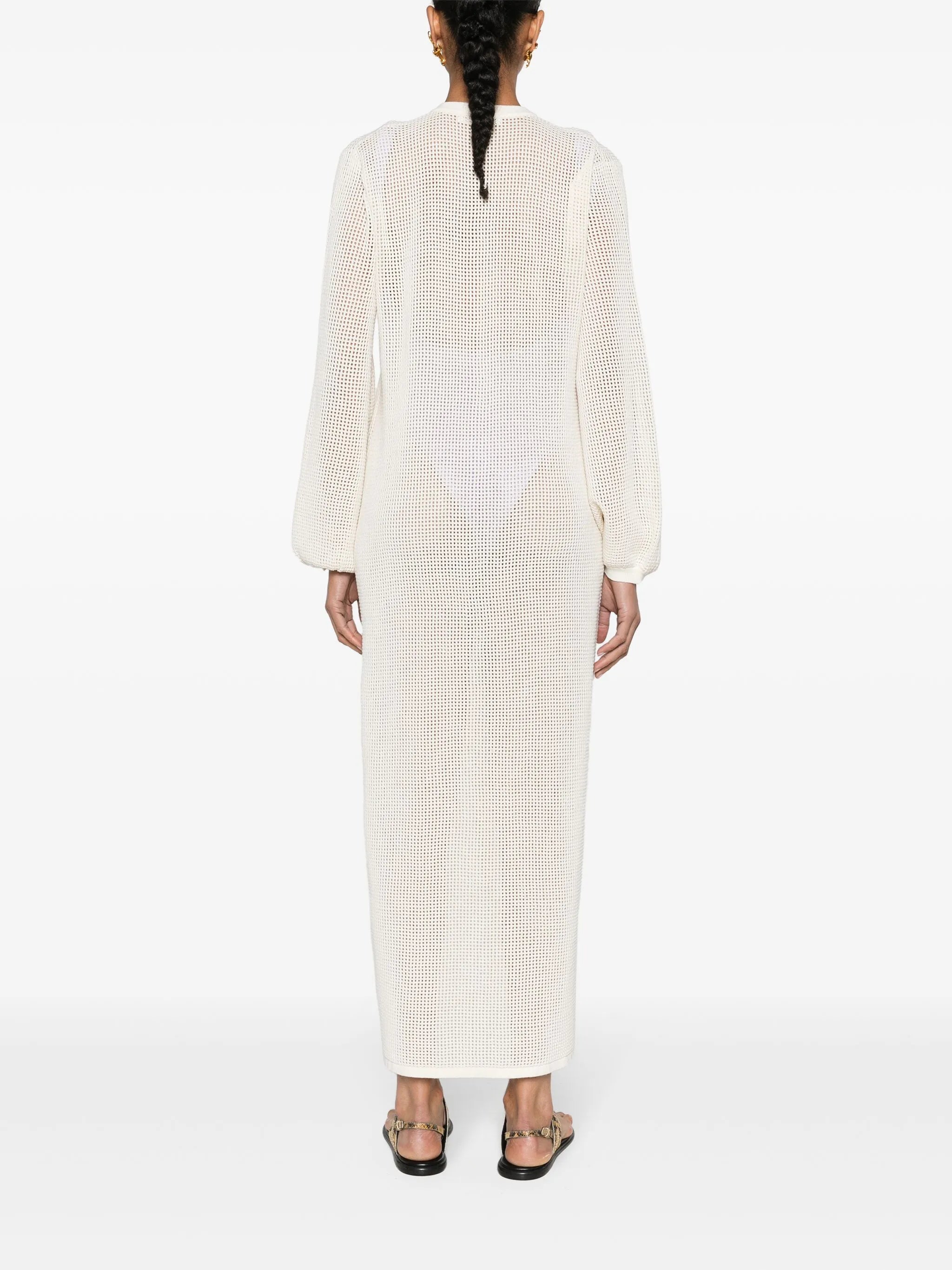 crochet-knit maxi kaftan