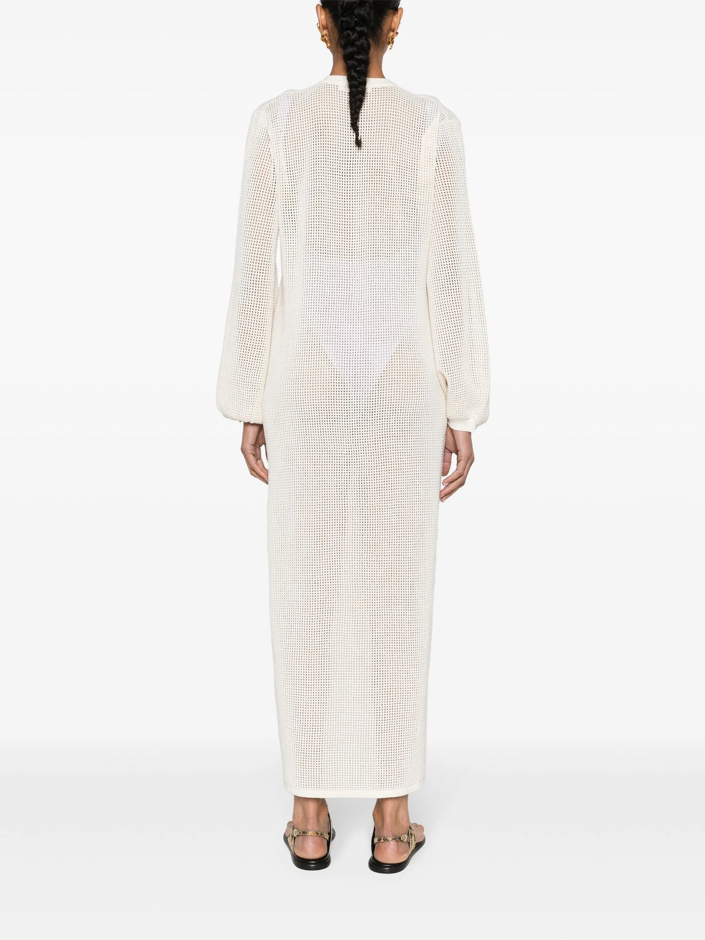 crochet-knit maxi kaftan