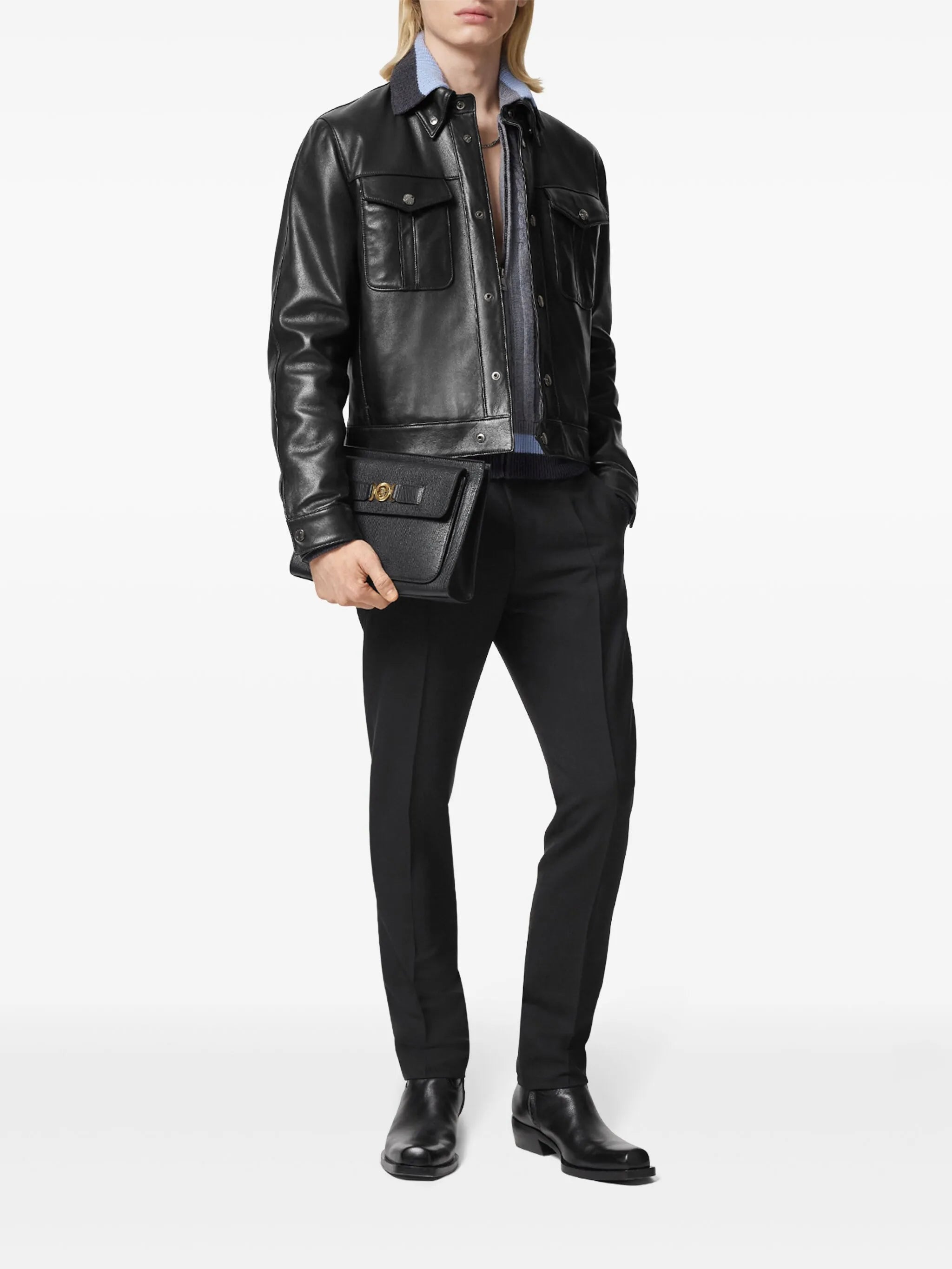 leather blouson jacket