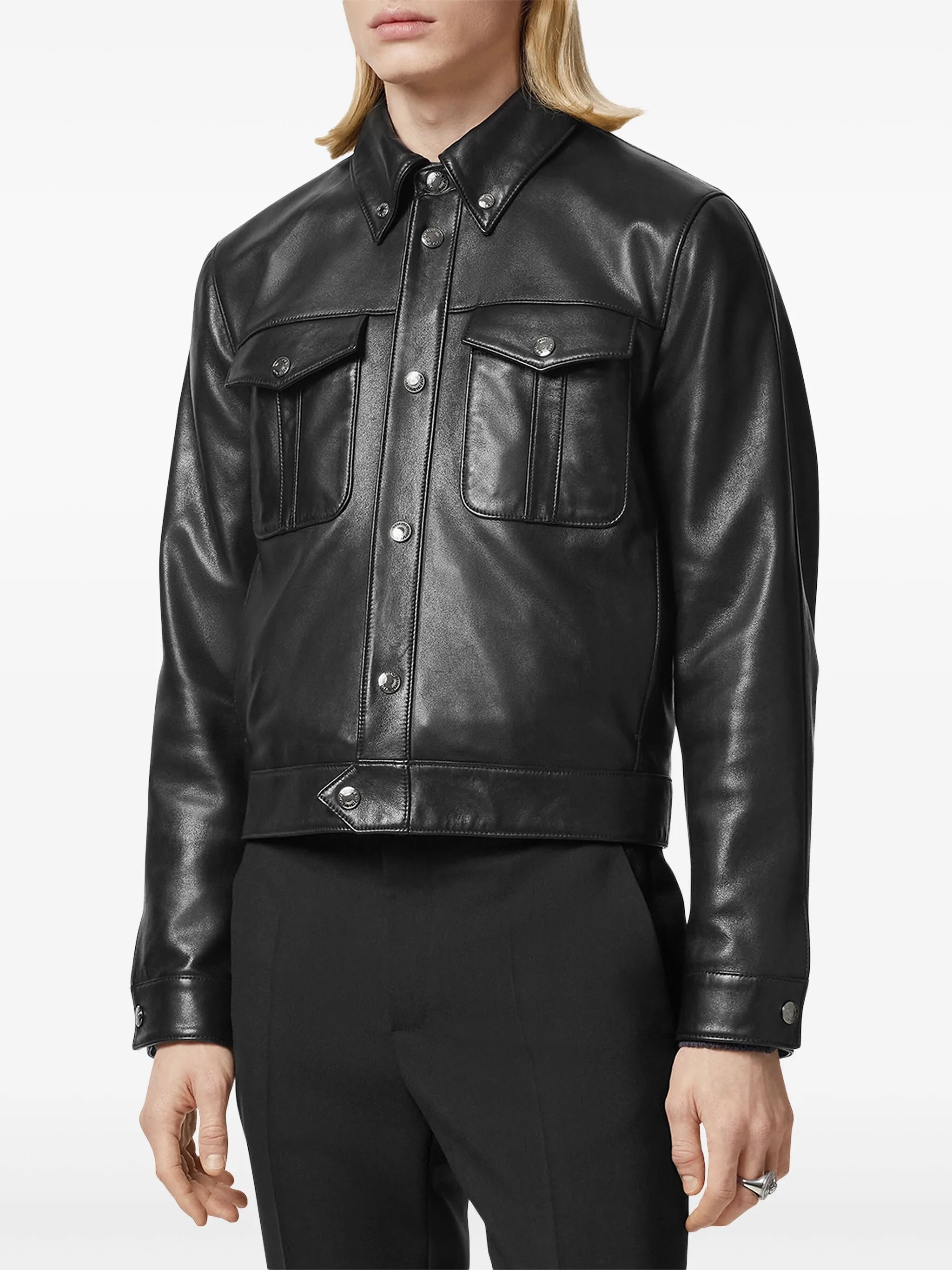 leather blouson jacket