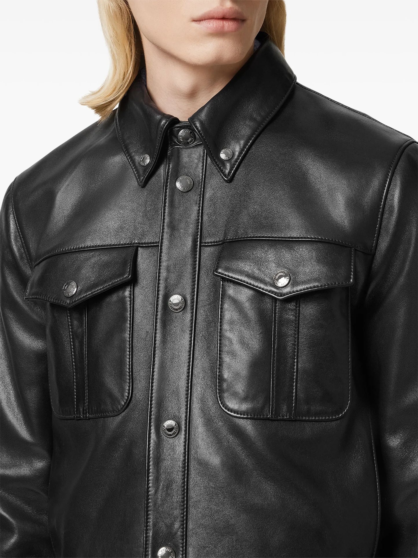 leather blouson jacket