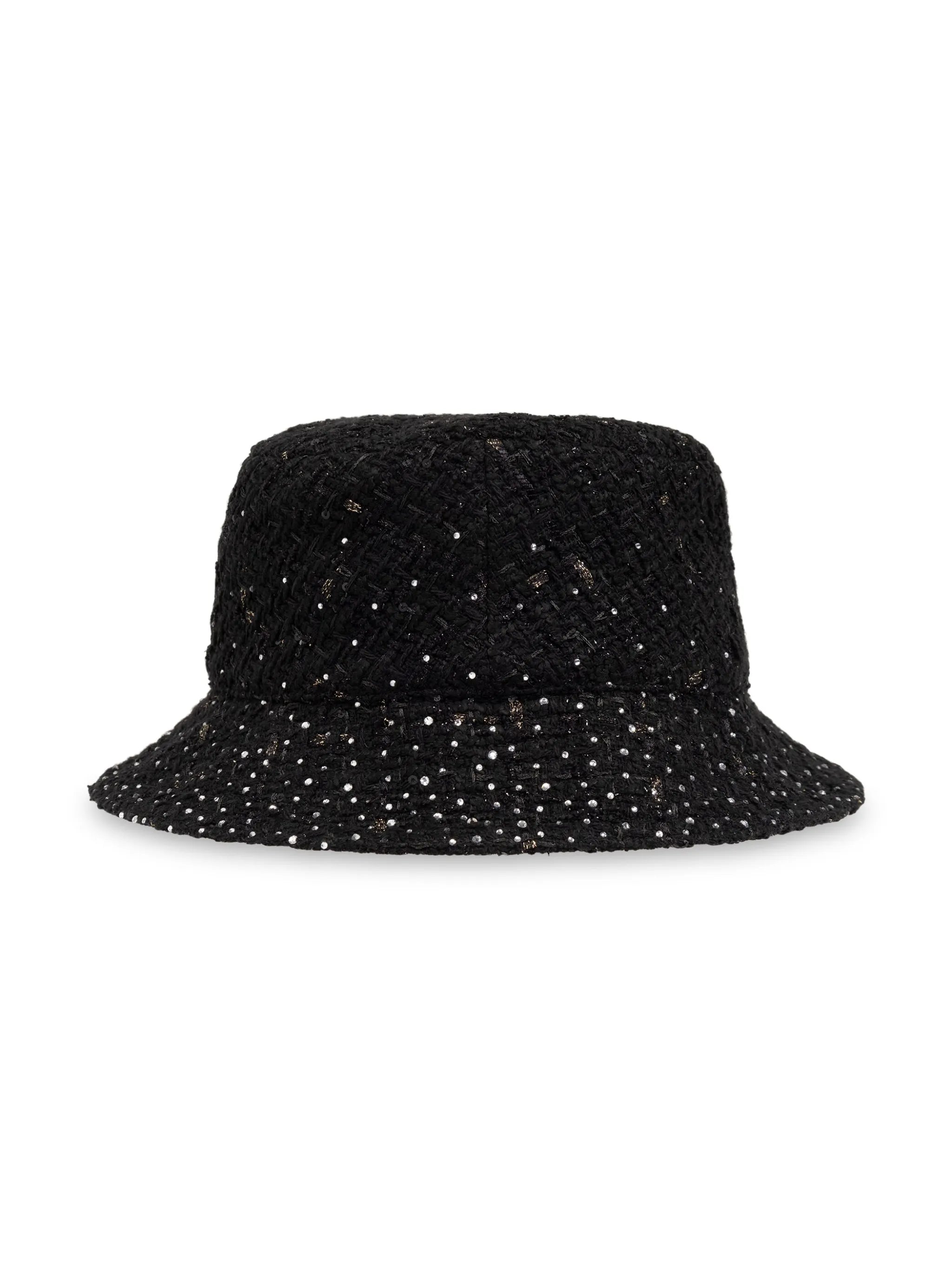 MA-plaque tweed bucket hat