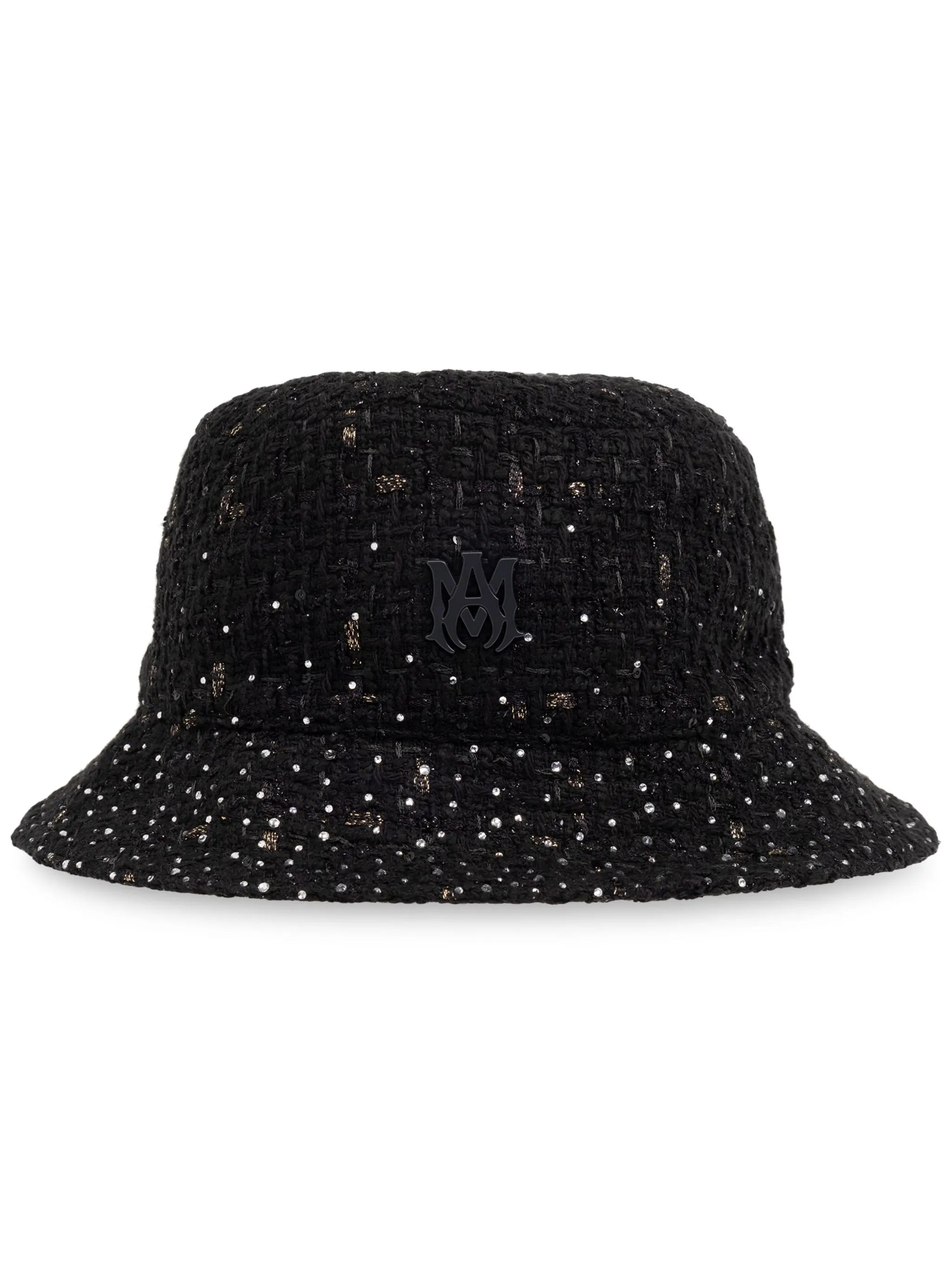 MA-plaque tweed bucket hat