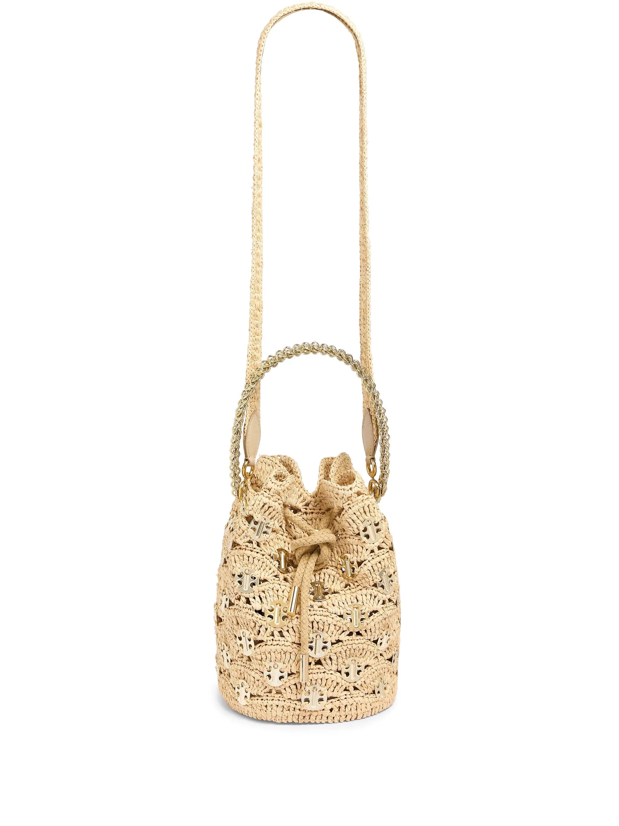 1969 Raphia Wave Paco bucket bag